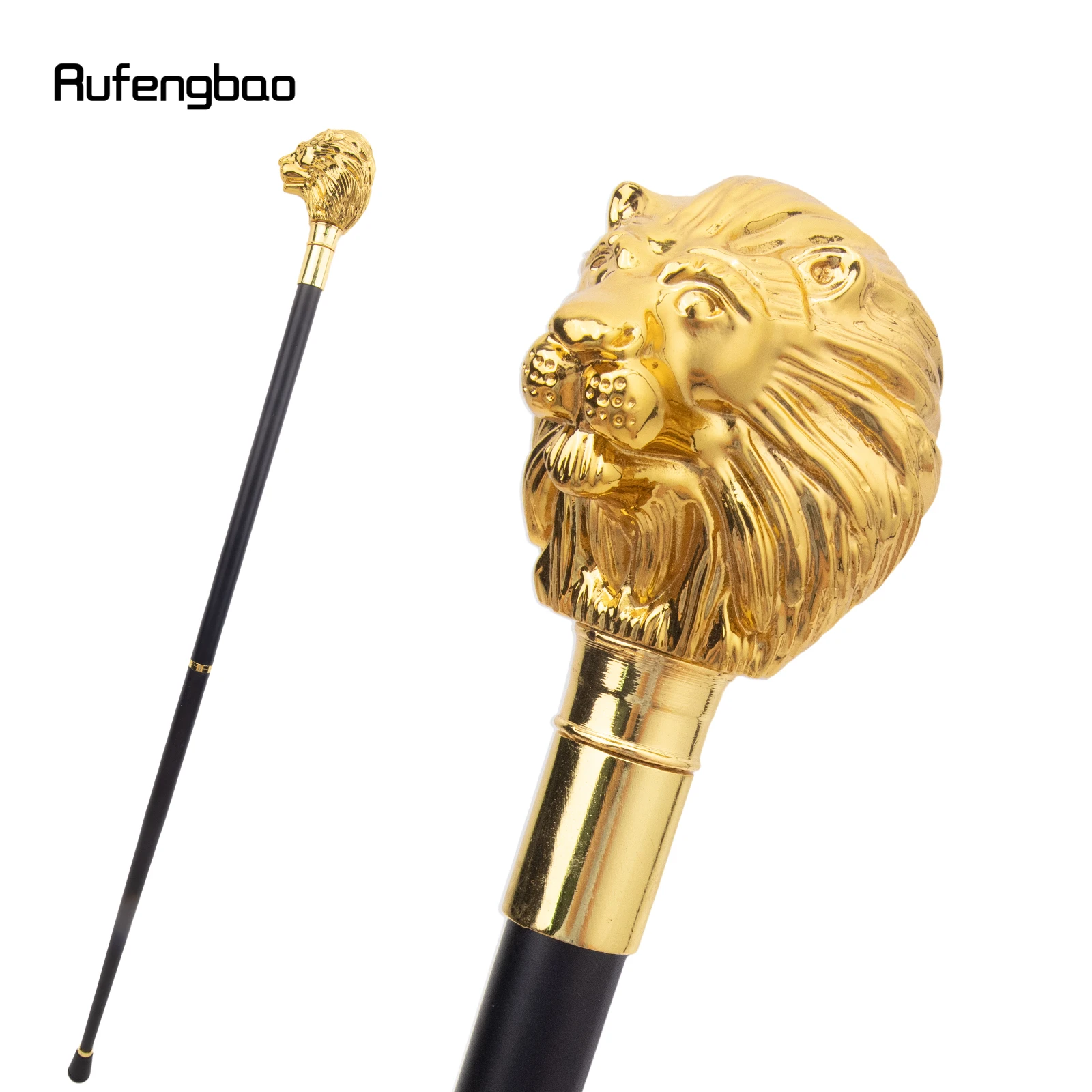 Golden Lion Head Handle Fashion Walking Stick for Party Decorative Walking Cane Elegant Crosier Knob Walking Stick 91cm