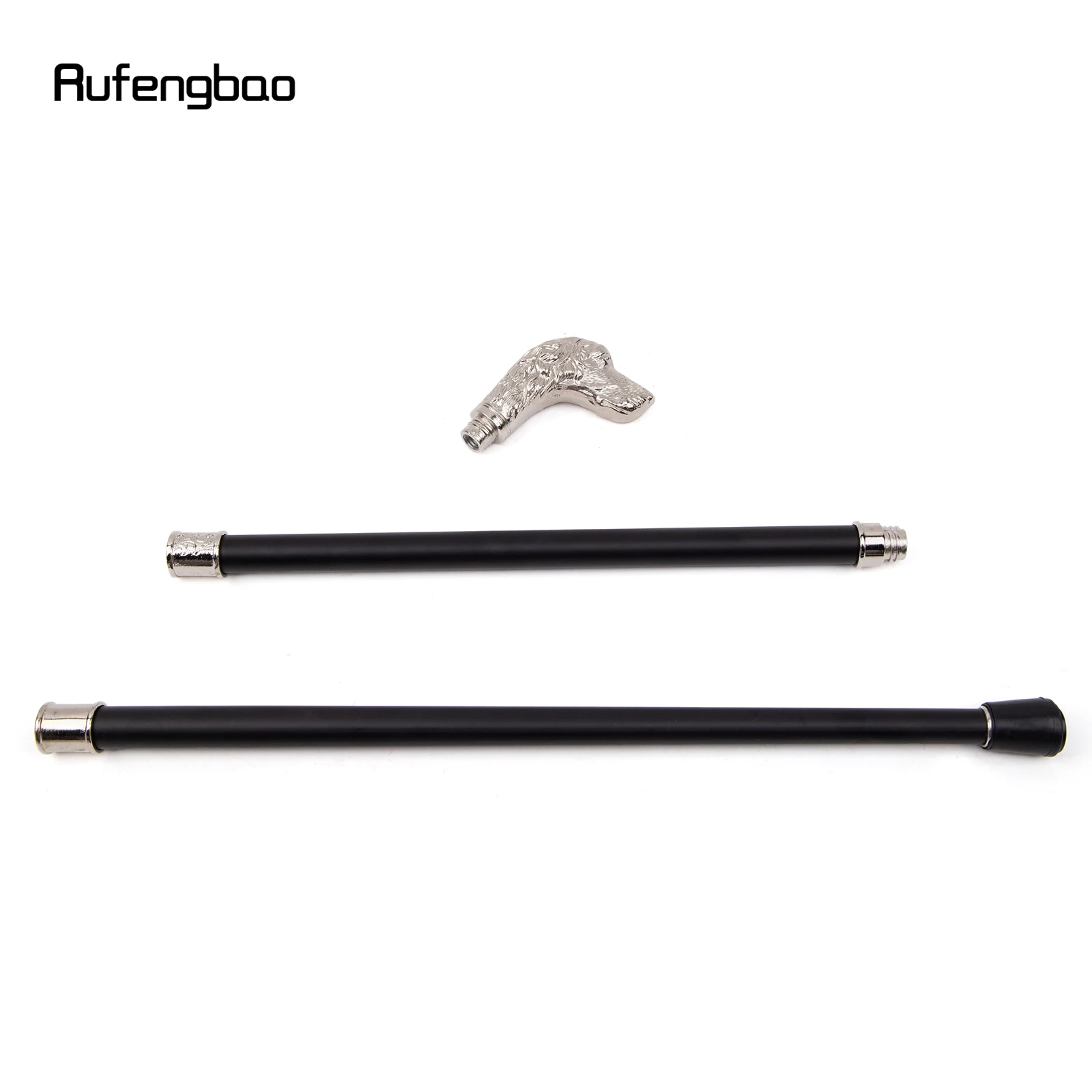 White Loyal Dog Head Walking Cane Fashion Decorative Walking Stick Gentleman Elegant Cosplay Cane Knob Crosier 93cm