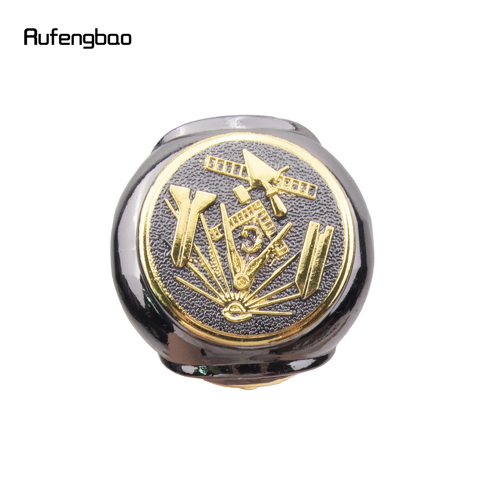 Golden Black Freemasonry Freemasons VG Totem Relief Walking Cane Fashion Walking Stick Gentleman Crosier Knob Walking Stick 93cm