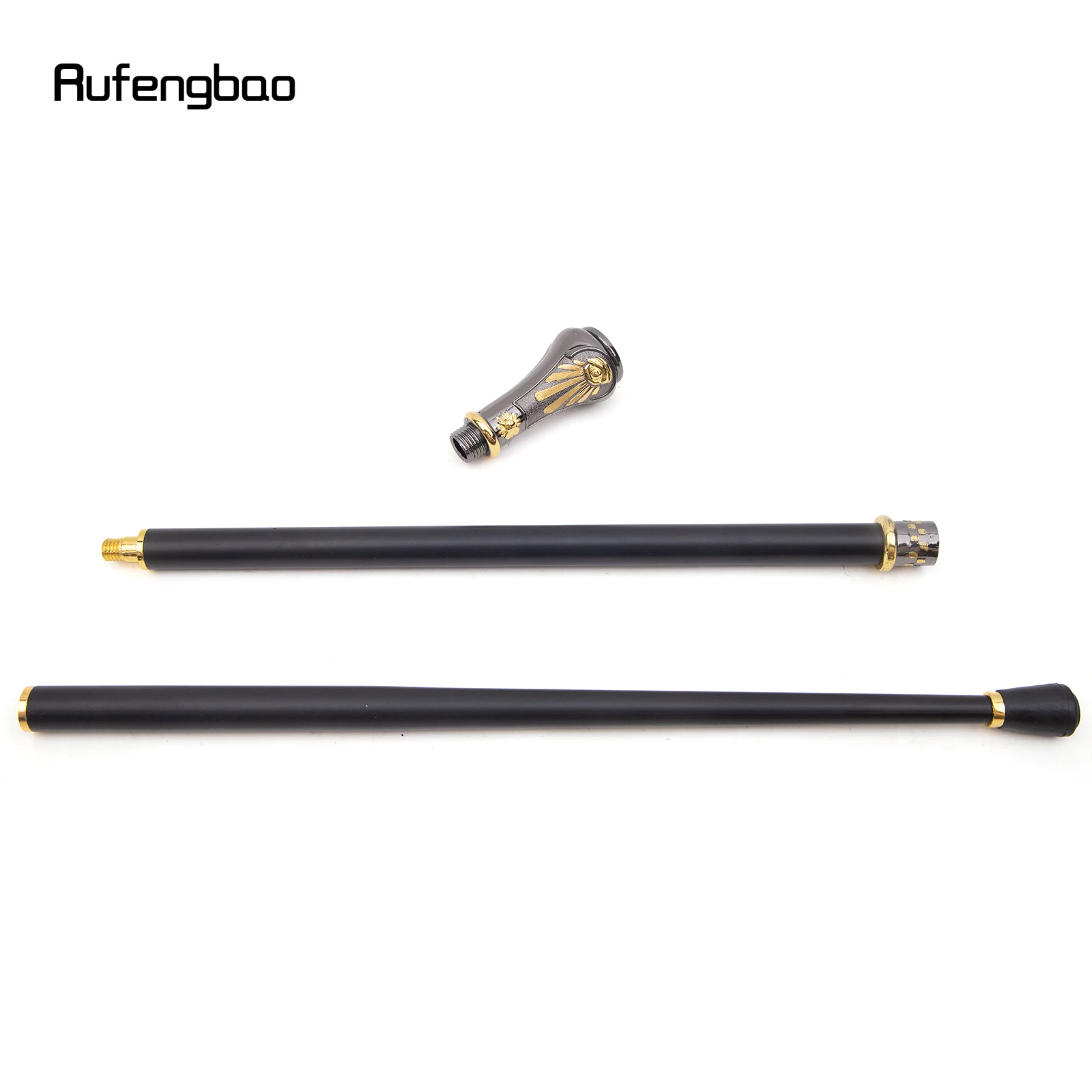 Golden Black Freemasonry Freemasons VG Totem Relief Walking Cane Fashion Walking Stick Gentleman Crosier Knob Walking Stick 93cm