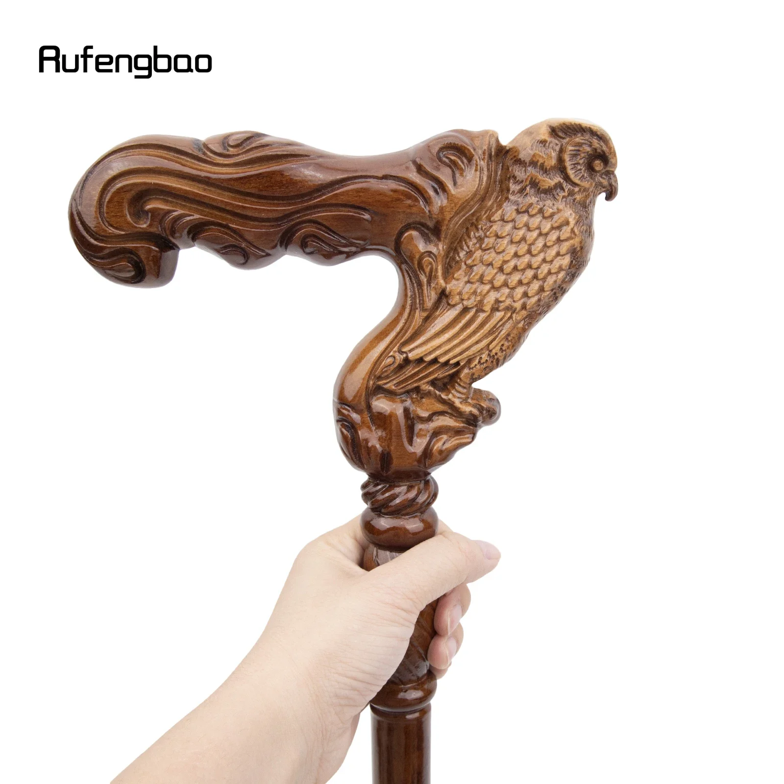 Brown Owl Eagle Wooden Fashion Stick Decorative Vampire Party Wood Cane Mace Wand Crosier 94cm Performance Stage Cane