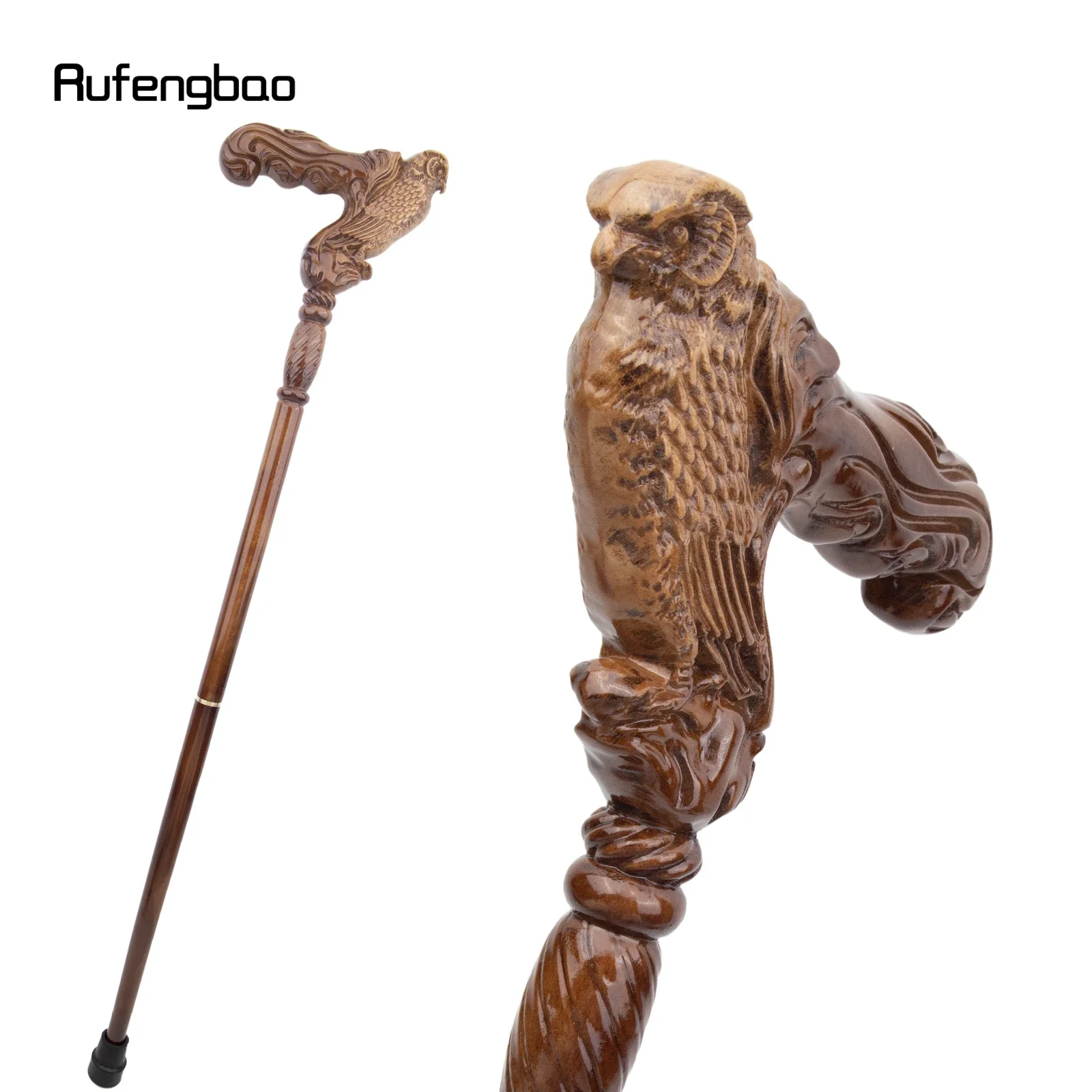 Brown Owl Eagle Wooden Fashion Stick Decorative Vampire Party Wood Cane Mace Wand Crosier 94cm Performance Stage Cane