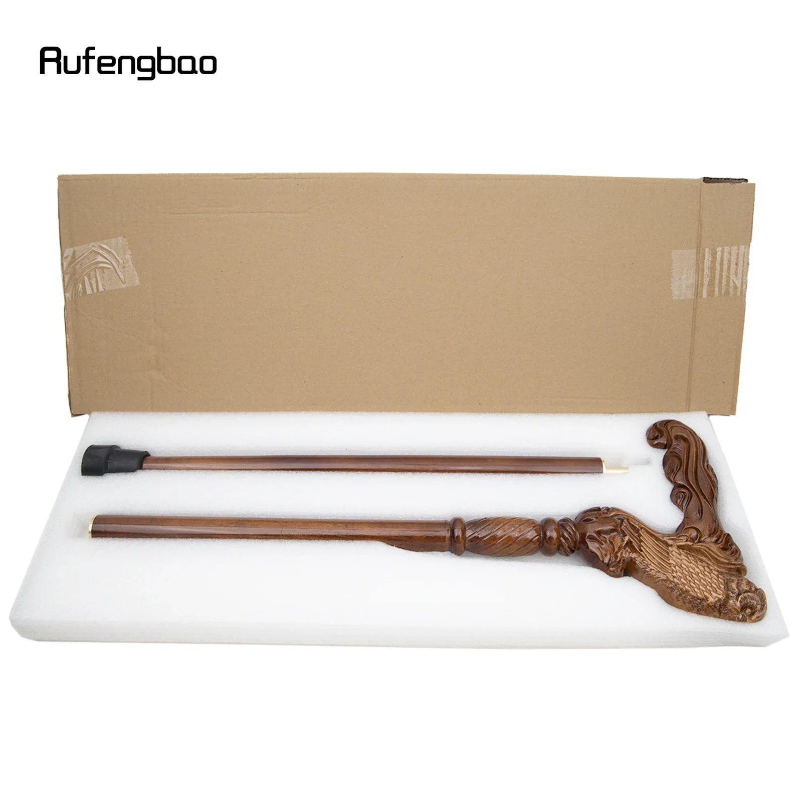 Brown Owl Eagle Wooden Fashion Stick Decorative Vampire Party Wood Cane Mace Wand Crosier 94cm Performance Stage Cane