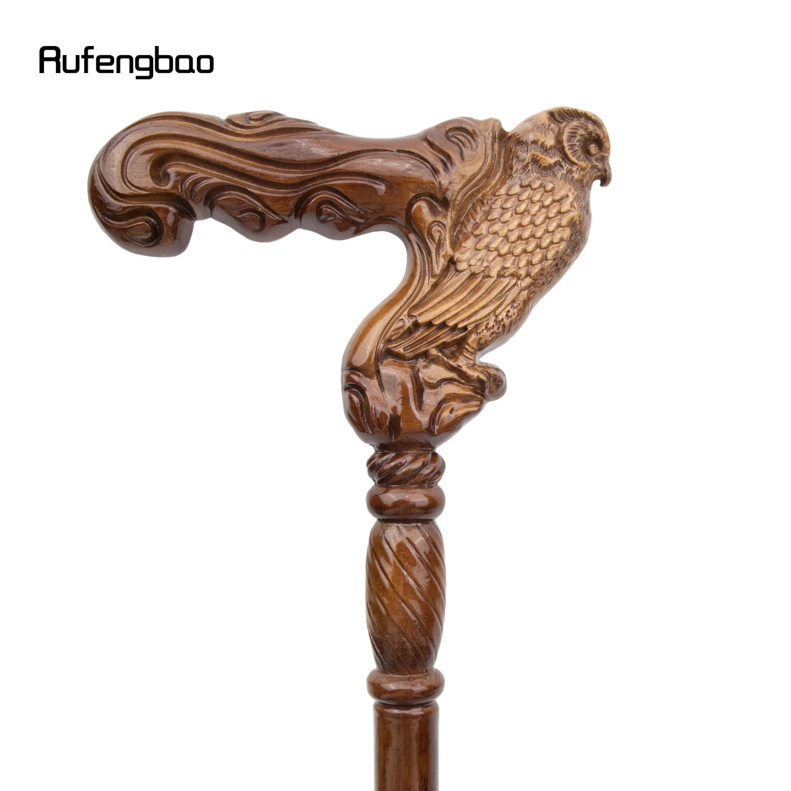 Brown Owl Eagle Wooden Fashion Stick Decorative Vampire Party Wood Cane Mace Wand Crosier 94cm Performance Stage Cane