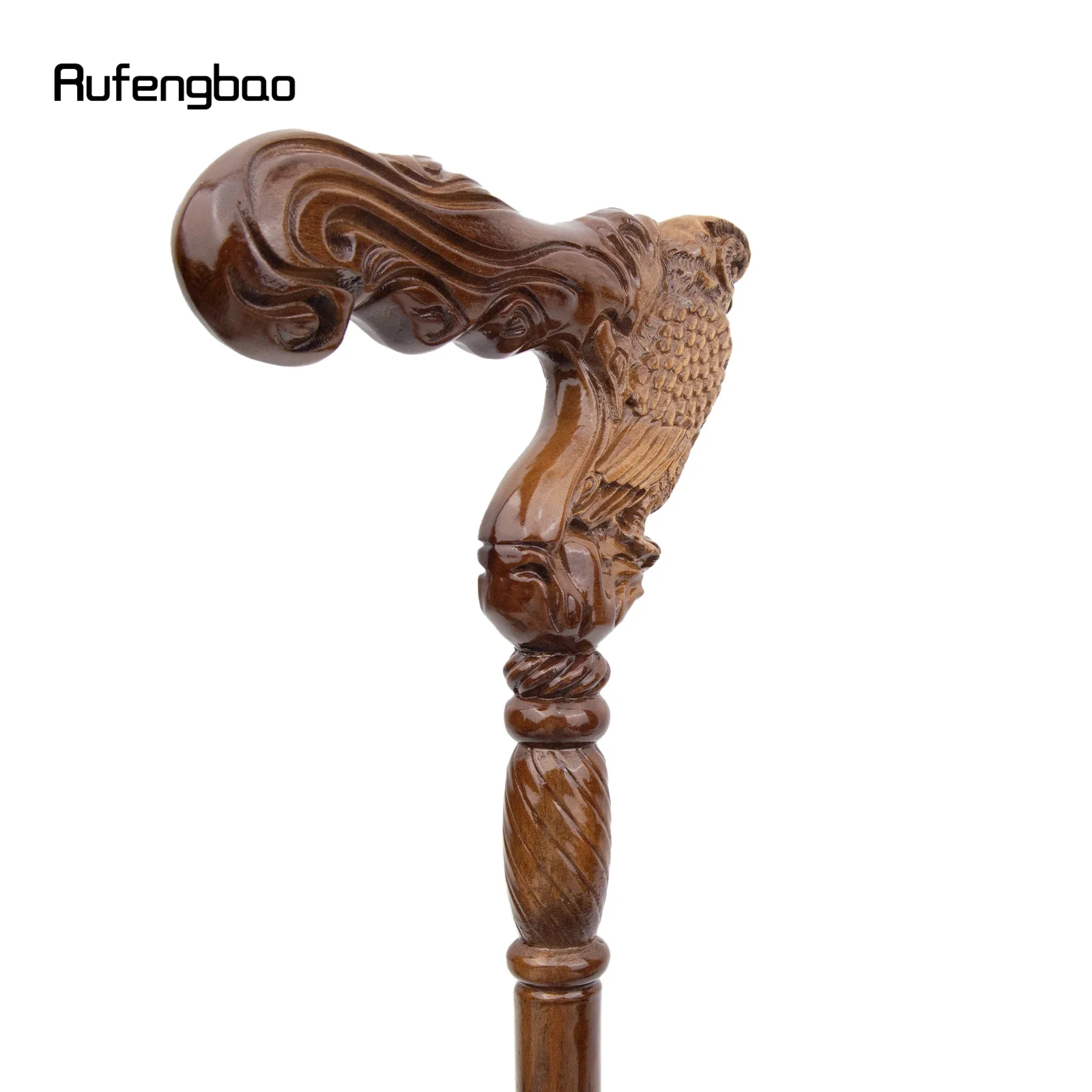 Brown Owl Eagle Wooden Fashion Stick Decorative Vampire Party Wood Cane Mace Wand Crosier 94cm Performance Stage Cane