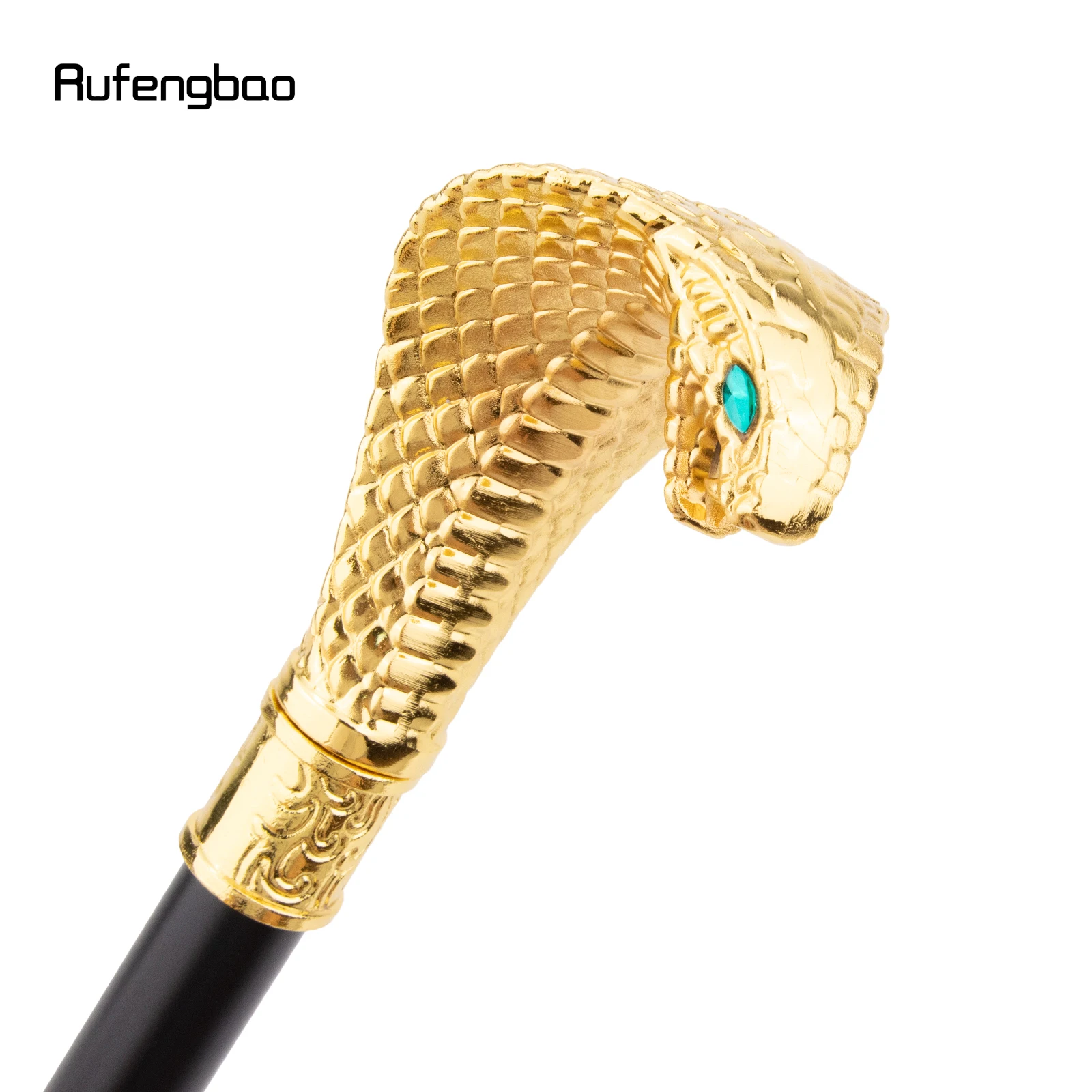 Golden Luxury Cobra Snake Handle Fashion Walking Stick Cane Elegant Crosier Knob Walking Stick 94cm Performance Stage Cane