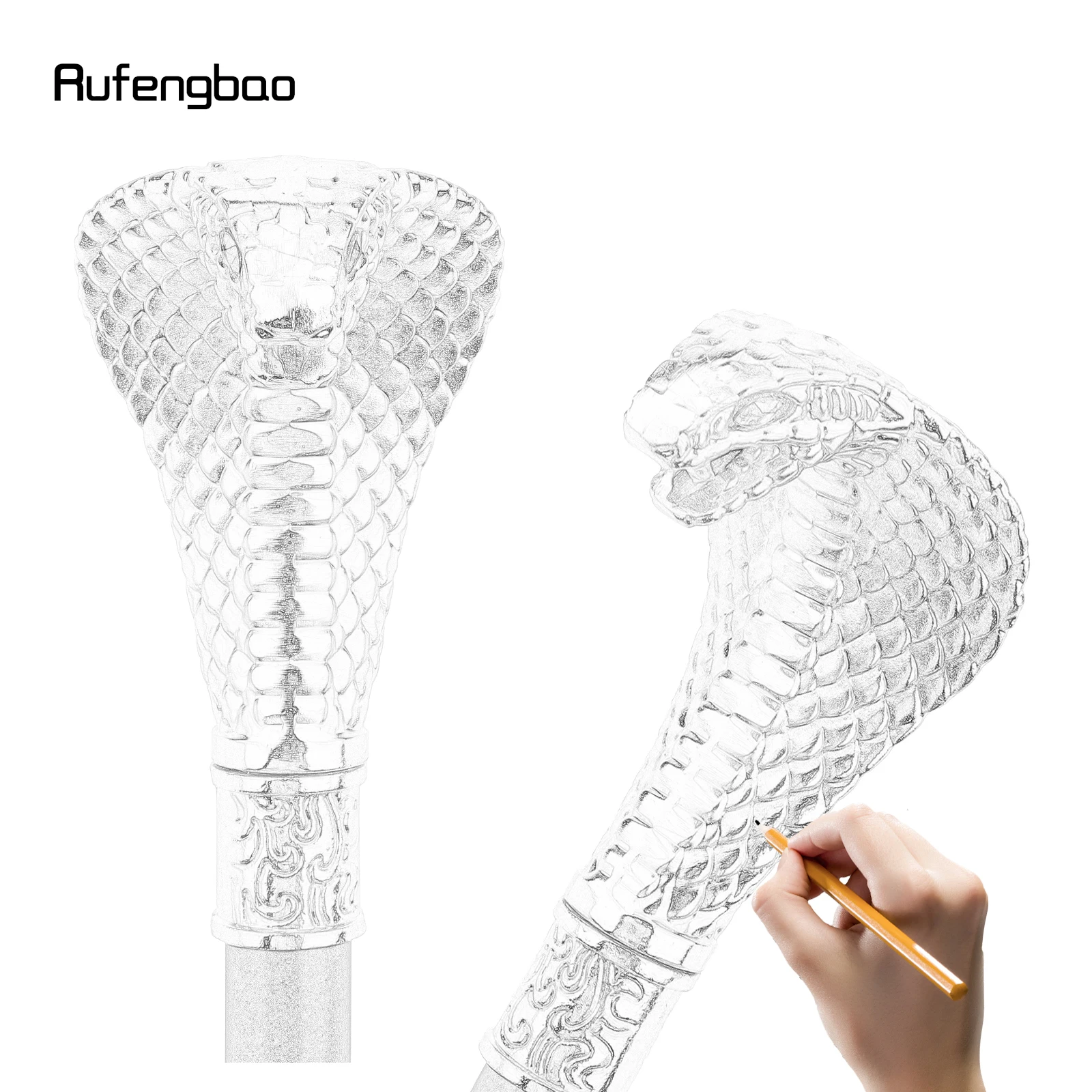 Golden Luxury Cobra Snake Handle Fashion Walking Stick Cane Elegant Crosier Knob Walking Stick 94cm Performance Stage Cane