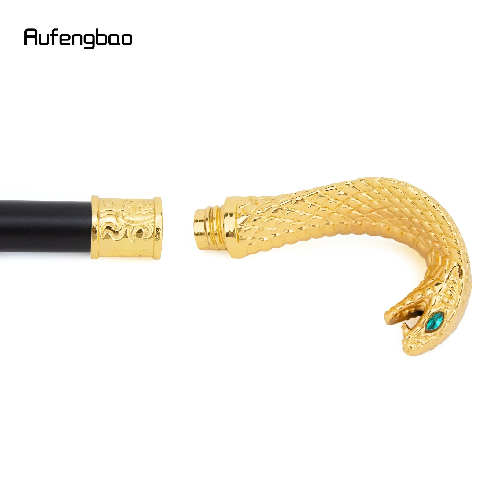 Golden Luxury Cobra Snake Handle Fashion Walking Stick Cane Elegant Crosier Knob Walking Stick 94cm Performance Stage Cane