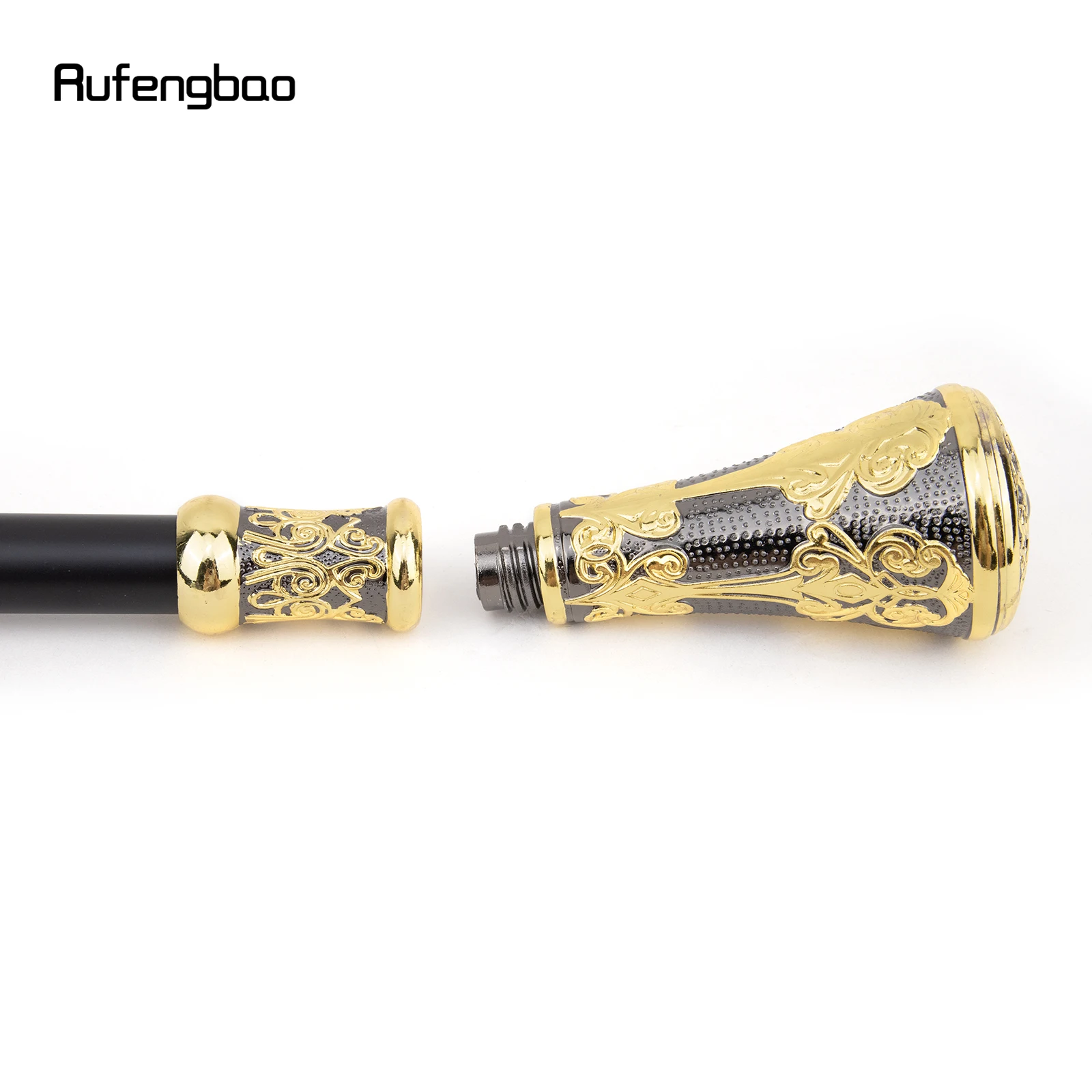 Golden Black Luxury Flower Round Handle Fashion Walking Stick for Party Decorative Walking Cane Elegant Knob Crosier Knob 93cm