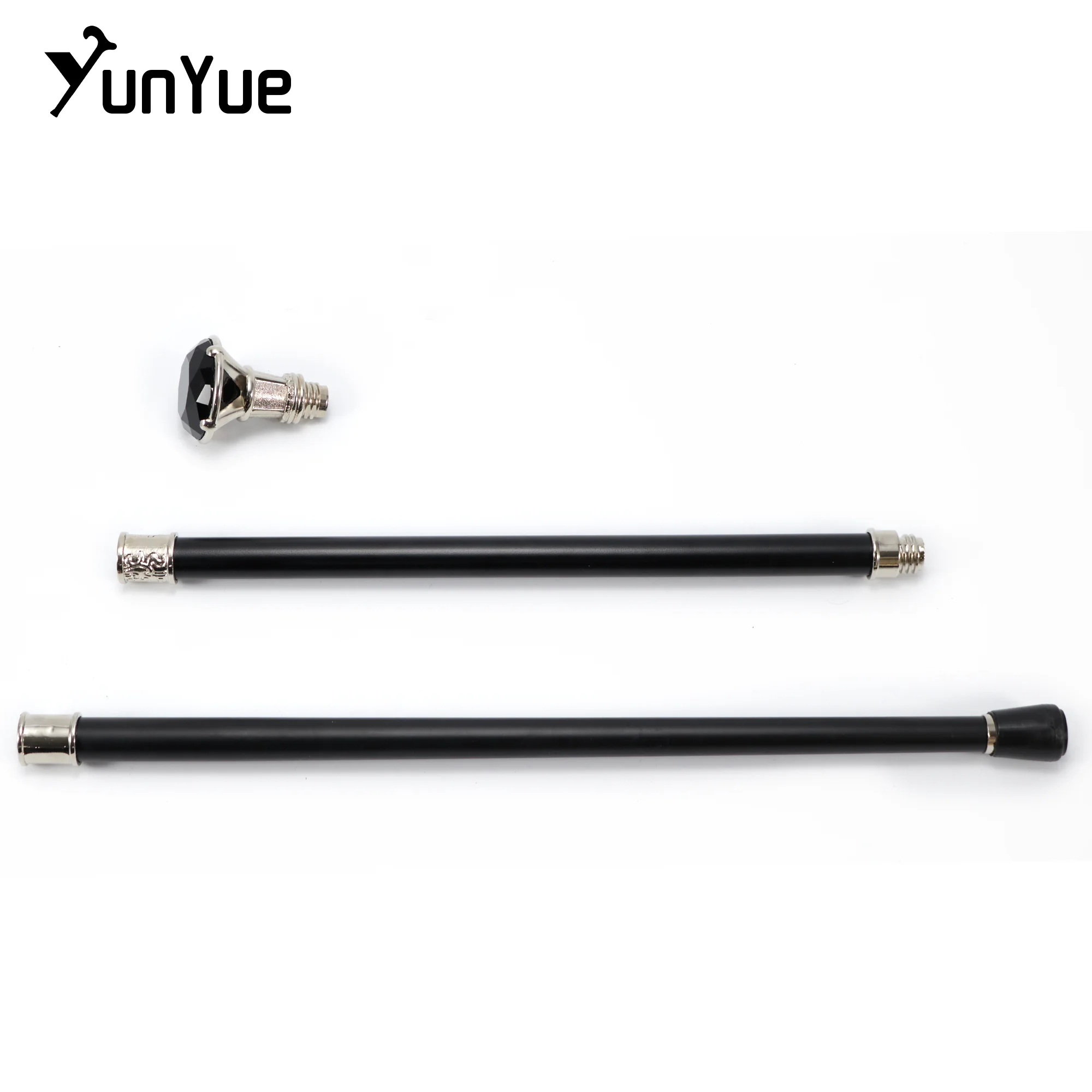 Black Diamond Type Silver Walking Cane Gentleman Elegant Fashion Decorative Walking Stick Lady Vintage Cosplay Crosier Knob Cane