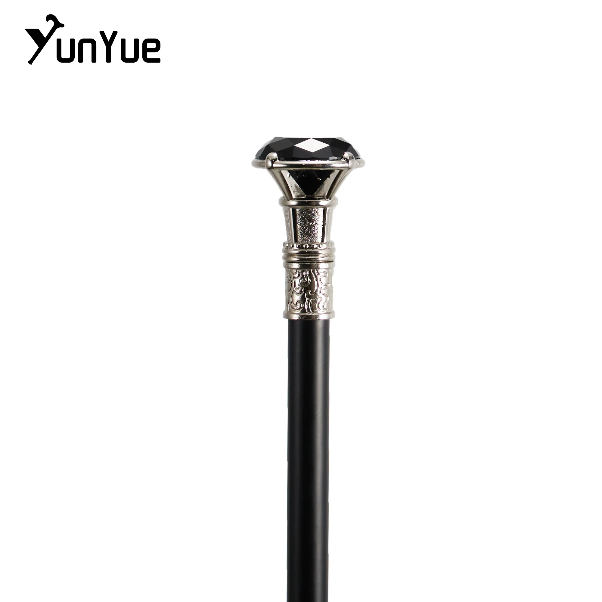Black Diamond Type Silver Walking Cane Gentleman Elegant Fashion Decorative Walking Stick Lady Vintage Cosplay Crosier Knob Cane