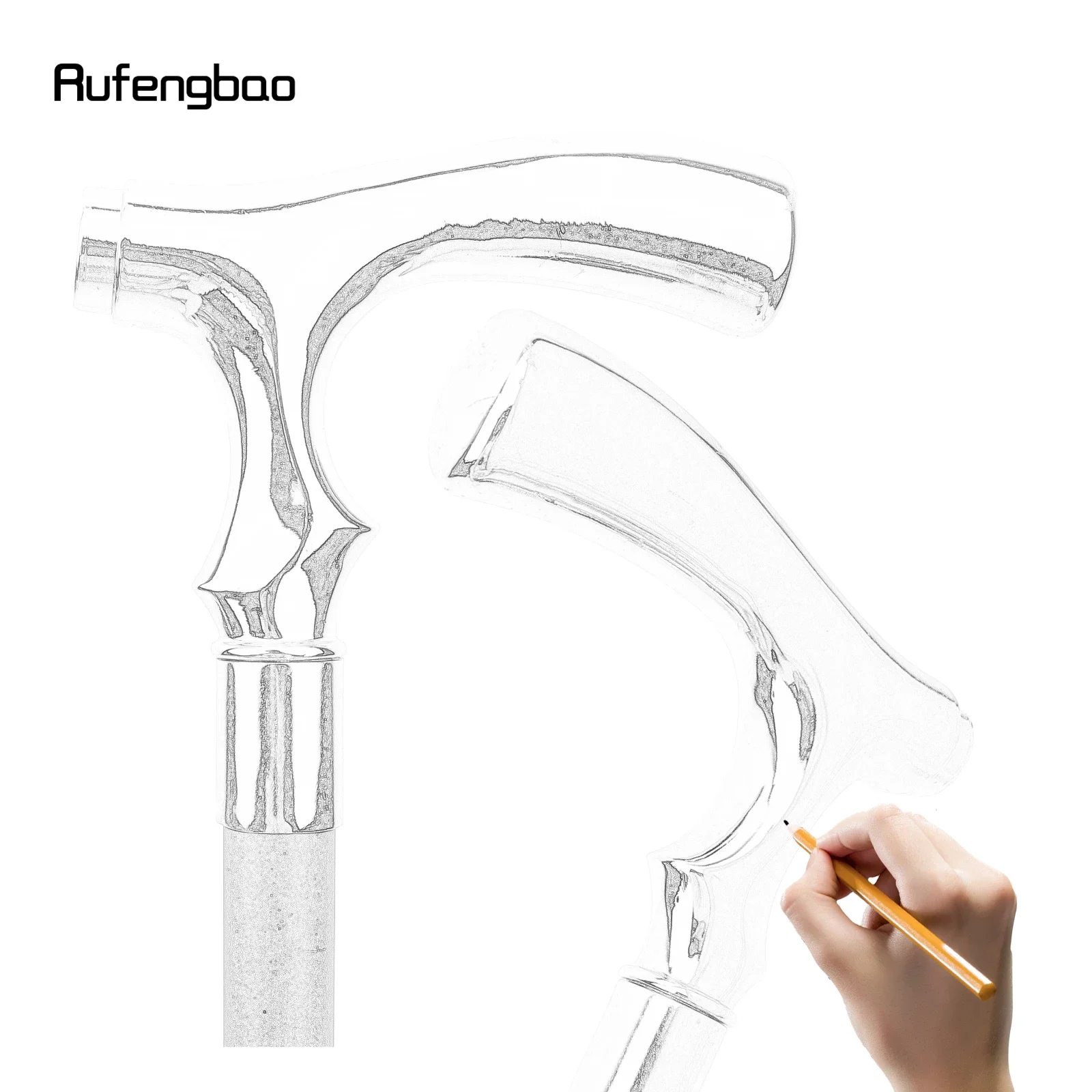 White T Shape Fashion Gentleman Decorative Stick - 36" Vintage-Inspired Cane for Cosplay, Steampunk, and Costume Parties