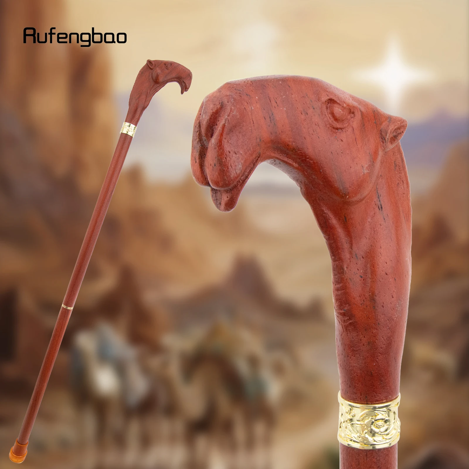Brown Red Camel Wooden Fashion Stick Decorative Vampire Cospaly Party Wood Cane Mace Wand Crosier 94cm Performance Stage Cane
