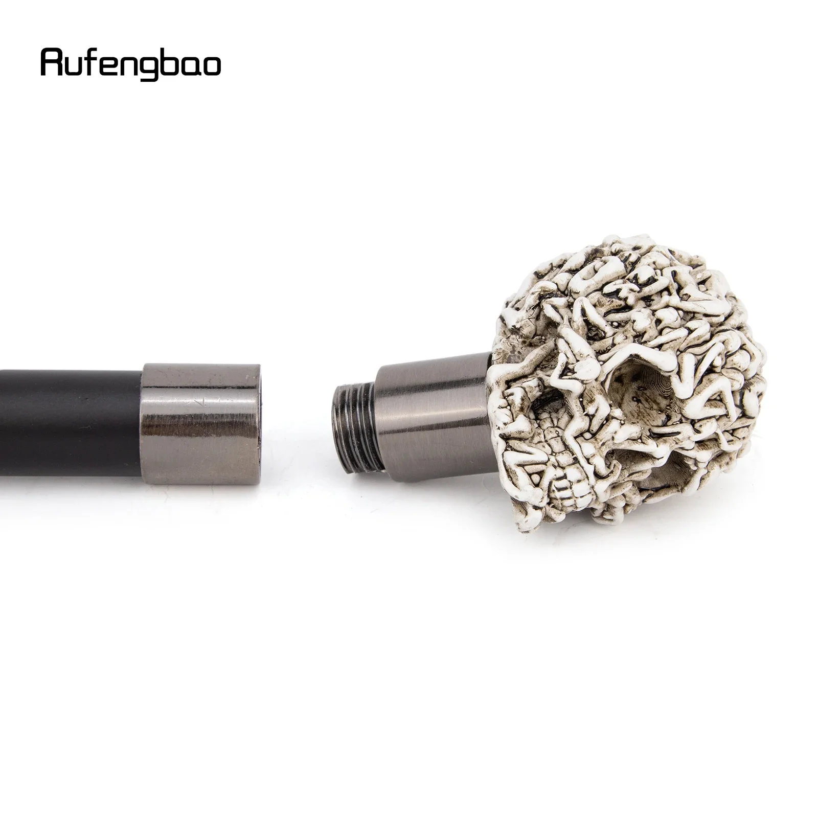 White Resin Skull Head Walking Cane Fashion Decorative Steel Stick Gentleman Elegant Cosplay Cane Knob Crosier 92cm