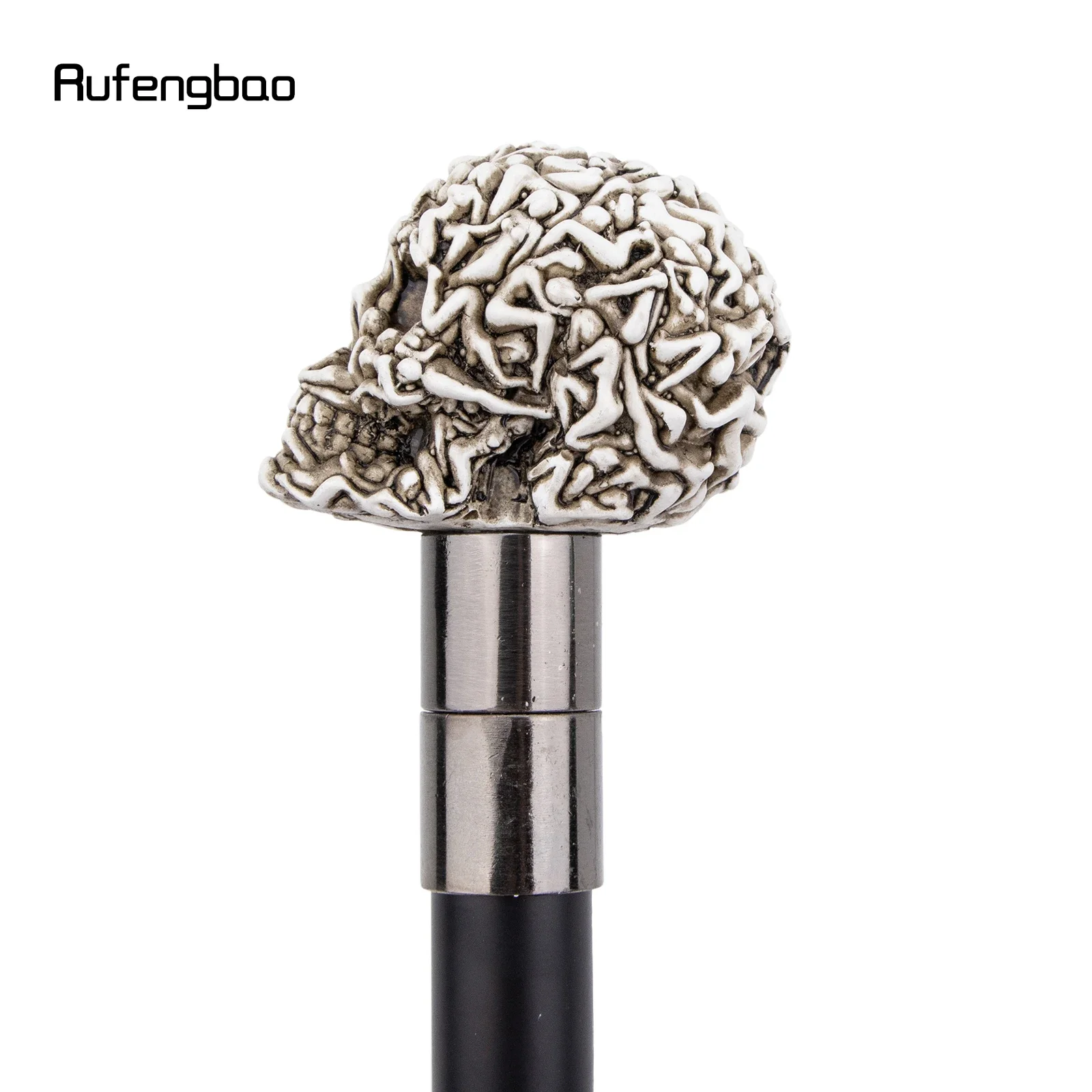 White Resin Skull Head Walking Cane Fashion Decorative Steel Stick Gentleman Elegant Cosplay Cane Knob Crosier 92cm