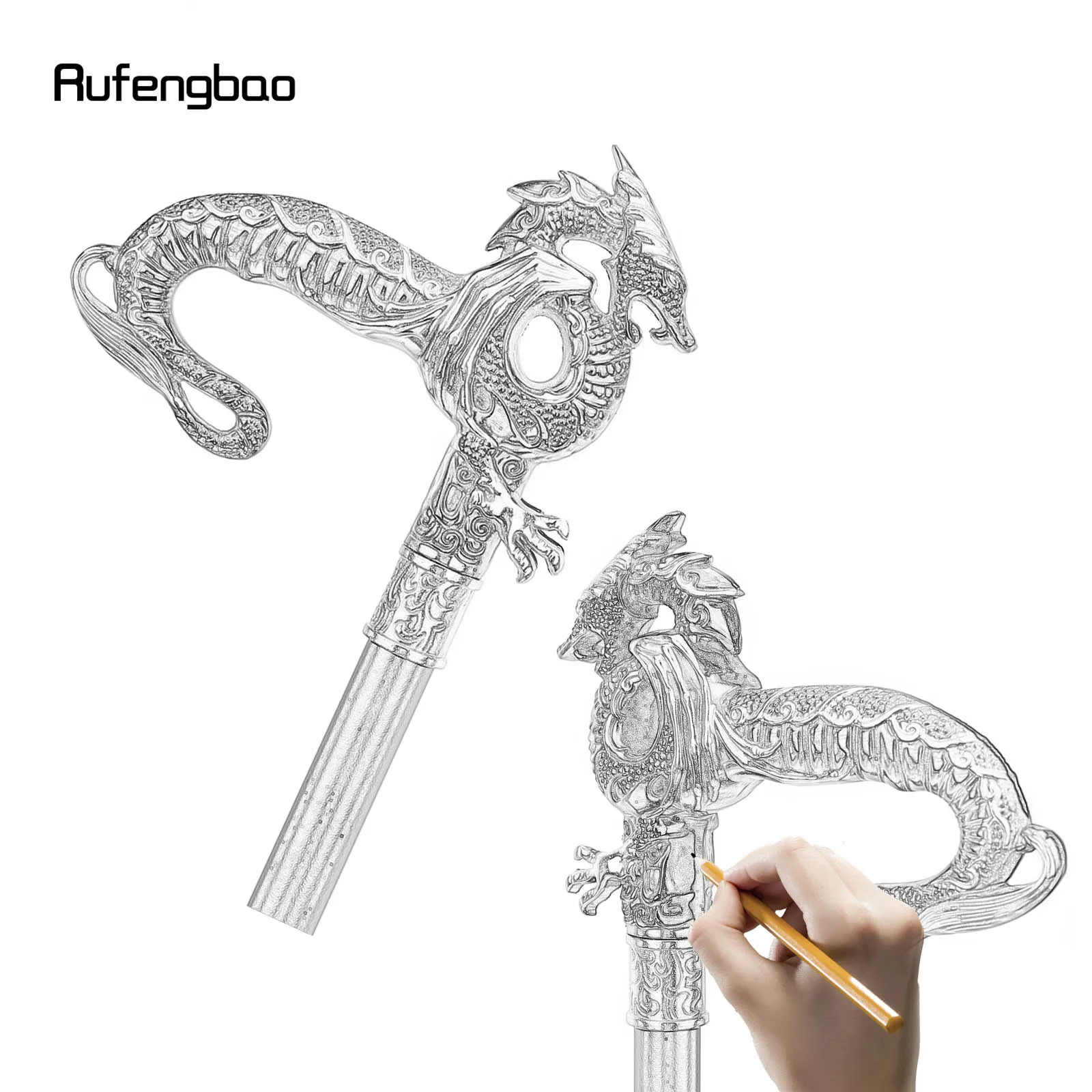 Gold Black Luxury Dragon Walking Cane Fashion Decorative Walking Stick Gentleman Elegant Cosplay Cane Knob Crosier 93cm