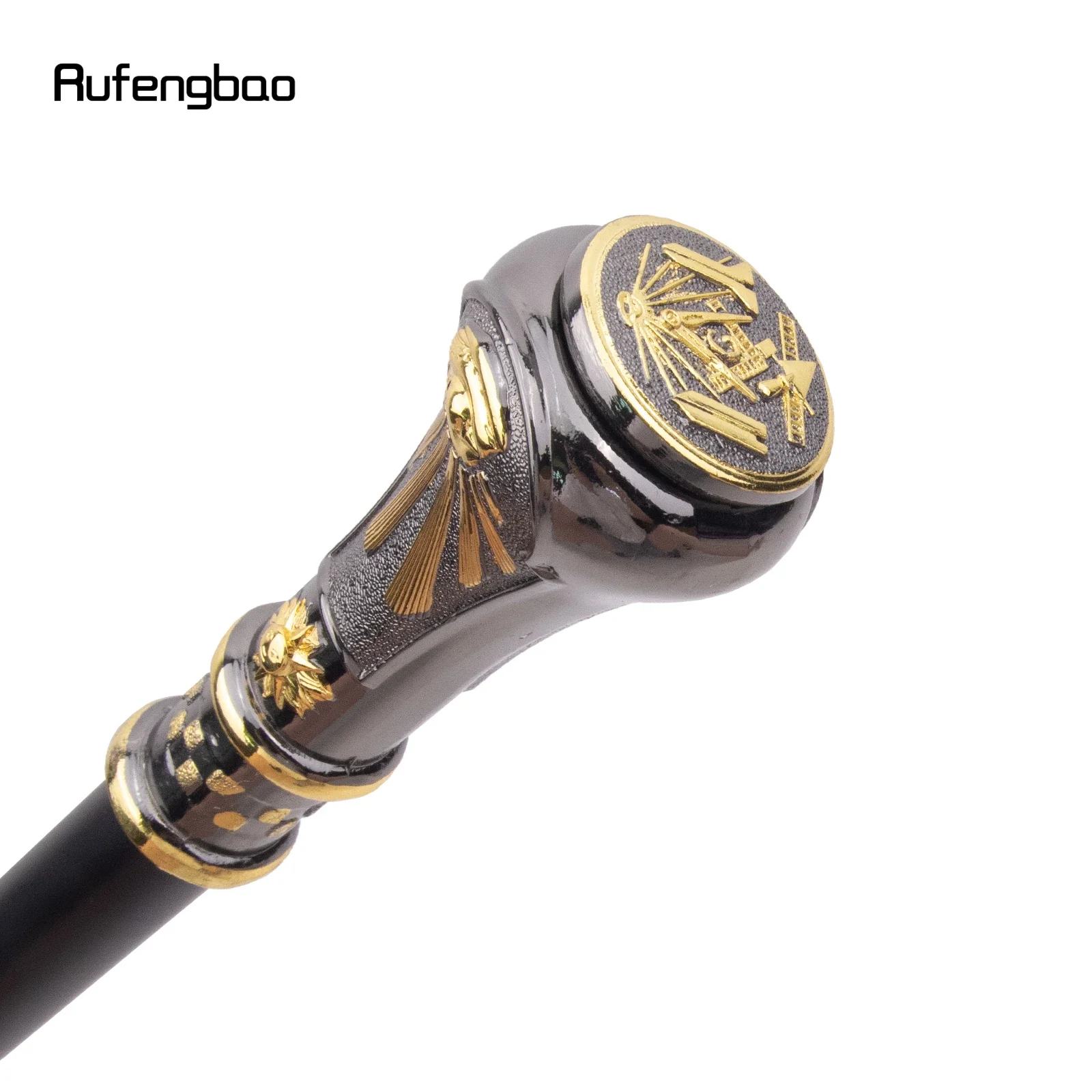 Golden Black Freemasonry Freemasons VG Totem Relief Decorative Stick -36" Vintage-Inspired Cane for Cosplay, and Costume Parties