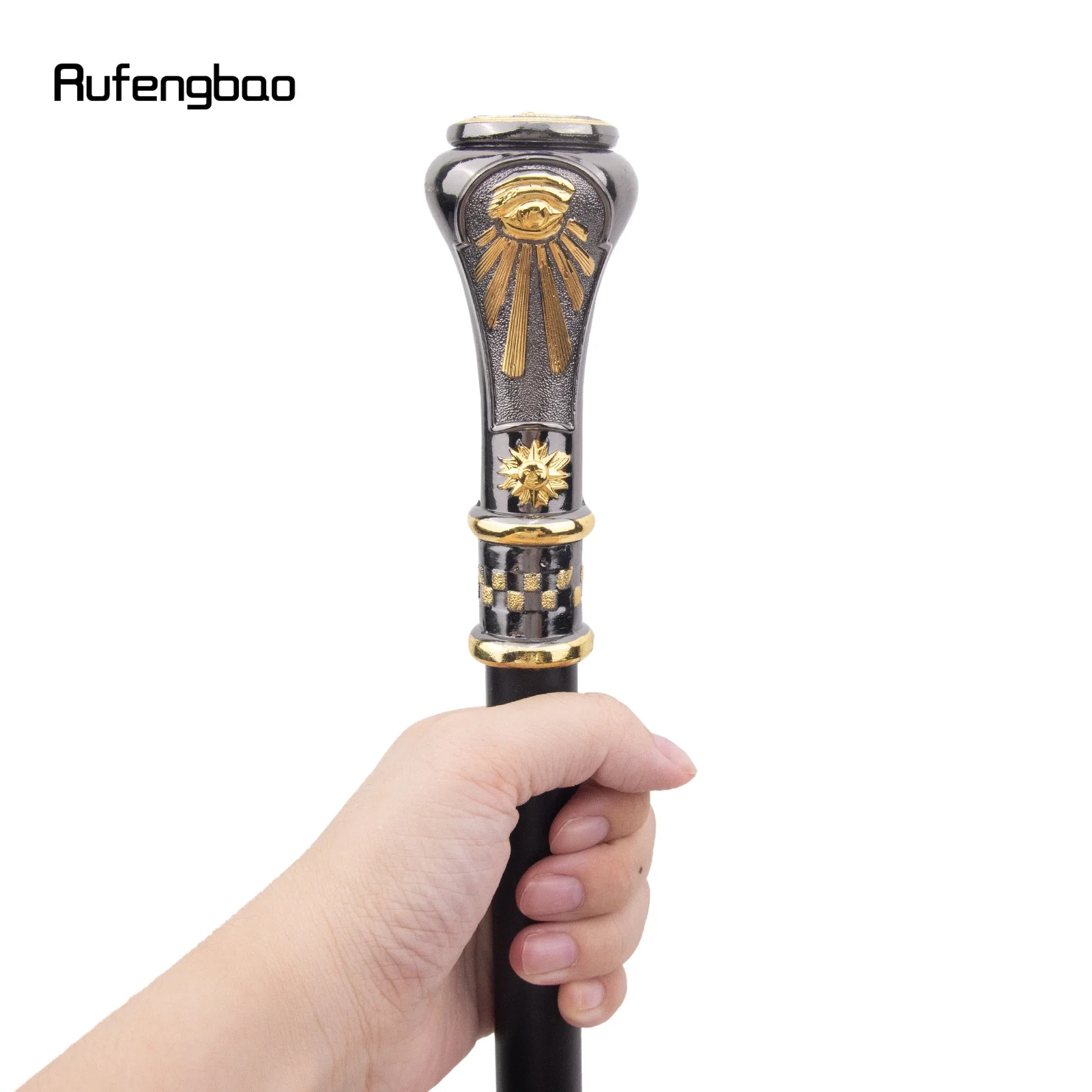 Golden Black Freemasonry Freemasons VG Totem Relief Decorative Stick -36" Vintage-Inspired Cane for Cosplay, and Costume Parties