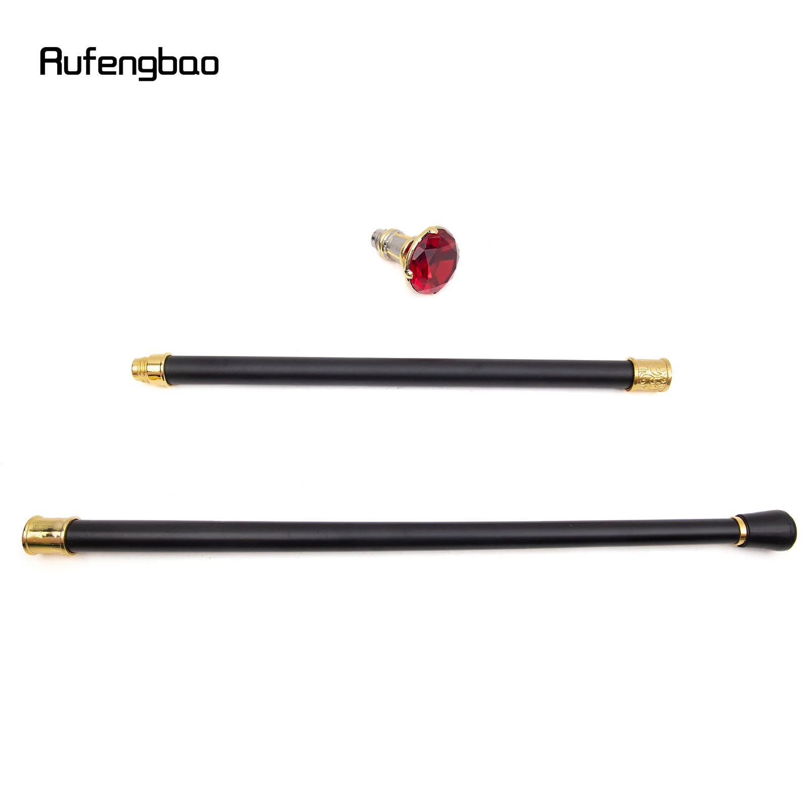 Red Diamond Type Golden White Walking Cane Fashion Decorative Walking Stick Gentleman Elegant Cosplay Cane Knob Crosier 90cm