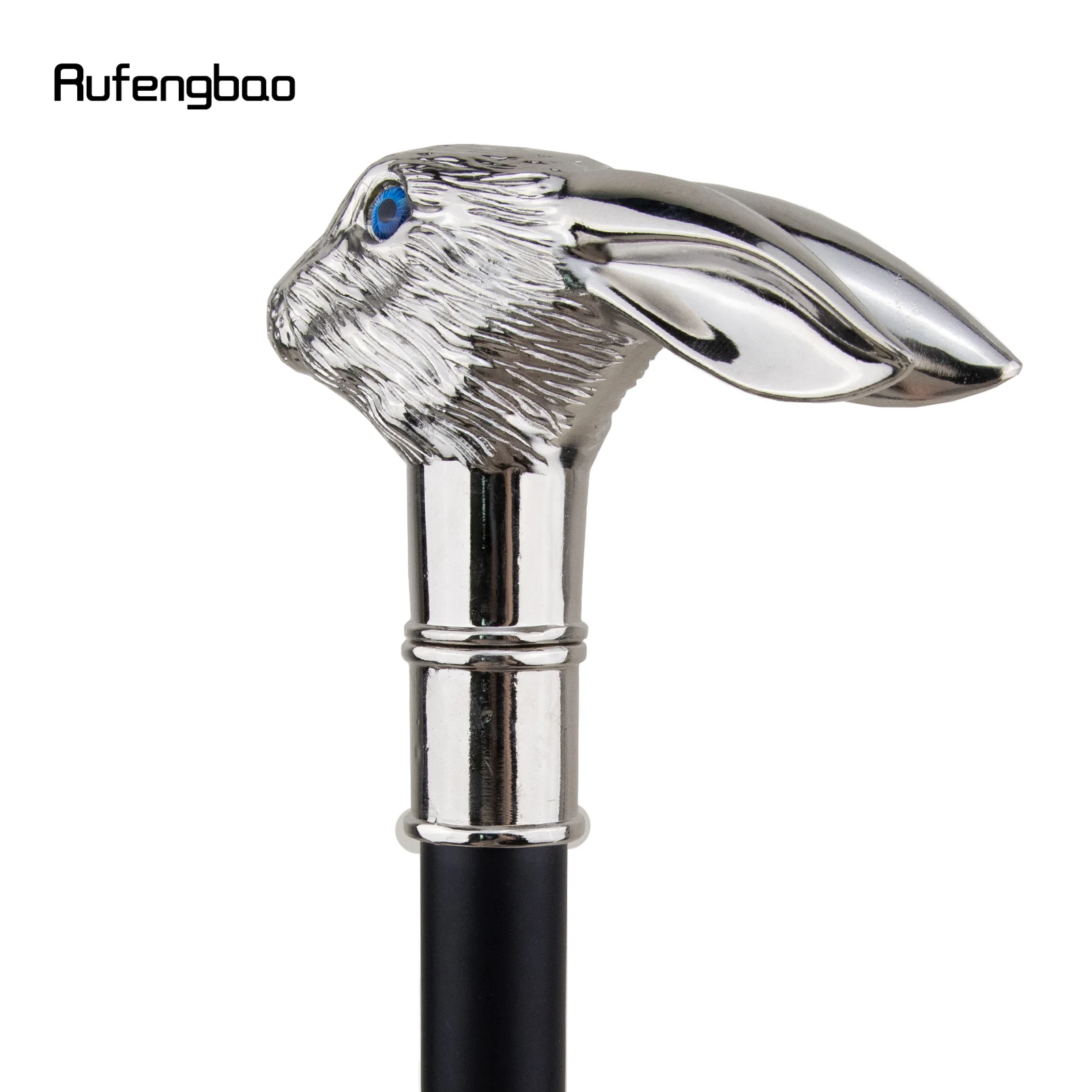 White Rabbit Long Ear Gentleman Walking Cane Fashion Walking Stick Gentleman Crosier Knob Walking Stick 93cm
