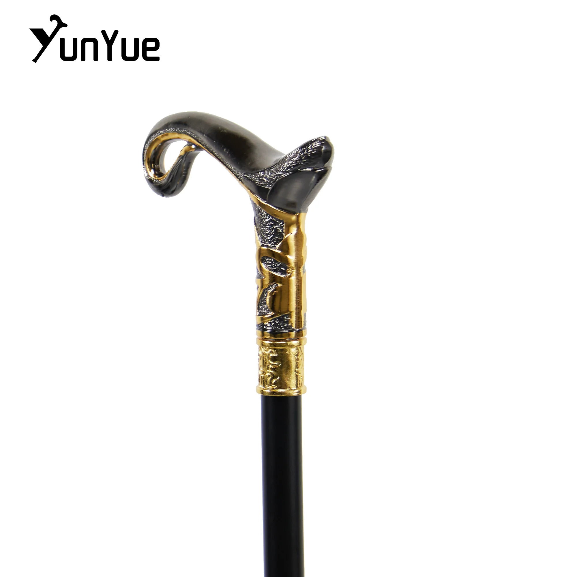 Black Gold Magic Lamp Fashion Walking Stick Art Decorative Walking Cane Gentleman Elegant Crutches Cosplay Film Props Crutch 93