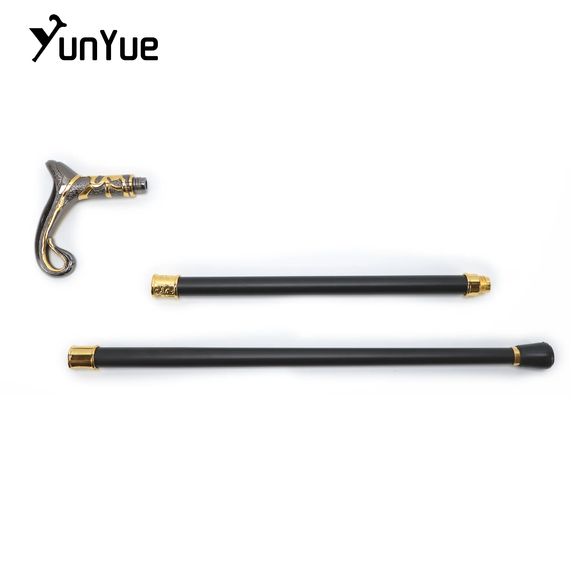 Black Gold Magic Lamp Fashion Walking Stick Art Decorative Walking Cane Gentleman Elegant Crutches Cosplay Film Props Crutch 93