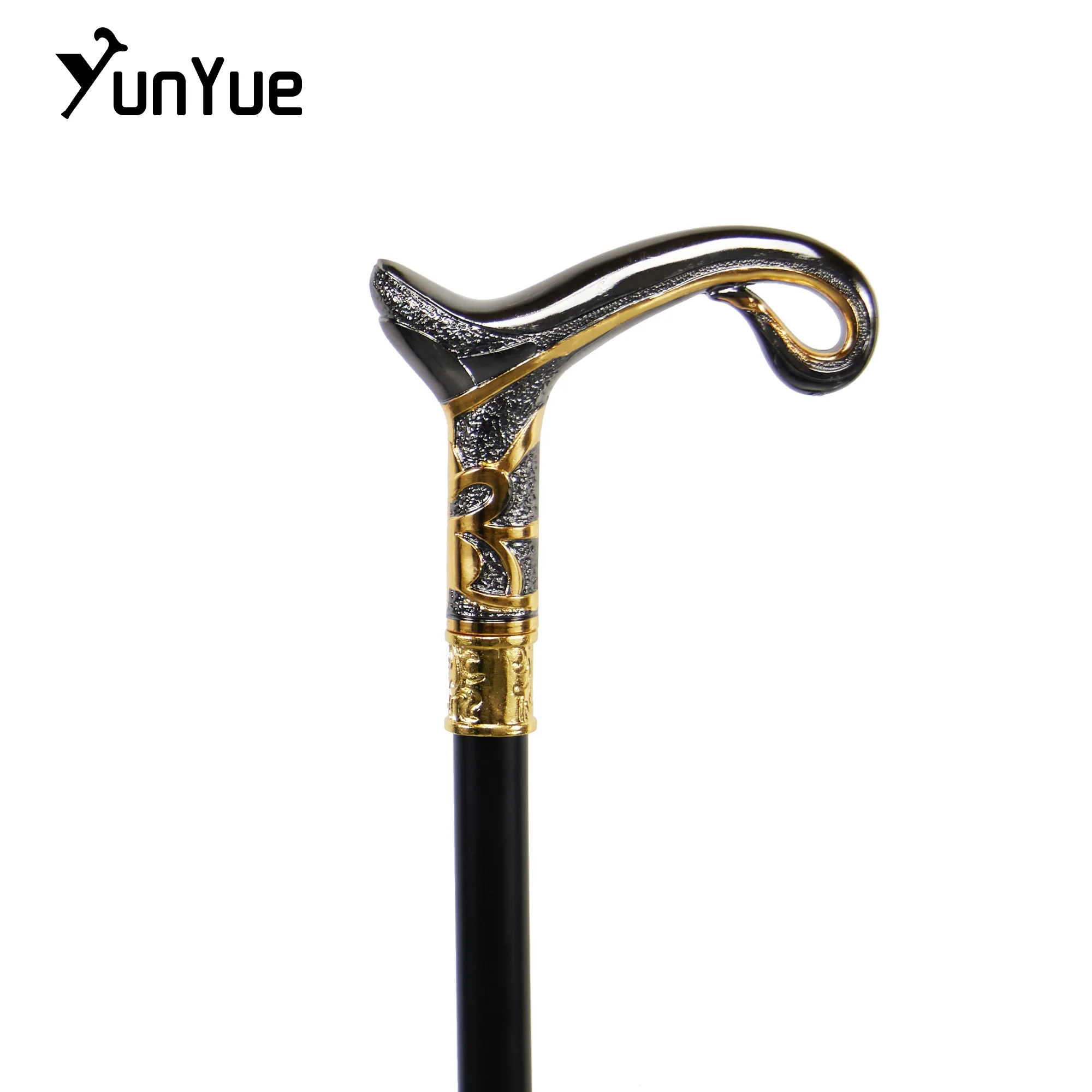 Black Gold Magic Lamp Fashion Walking Stick Art Decorative Walking Cane Gentleman Elegant Crutches Cosplay Film Props Crutch 93