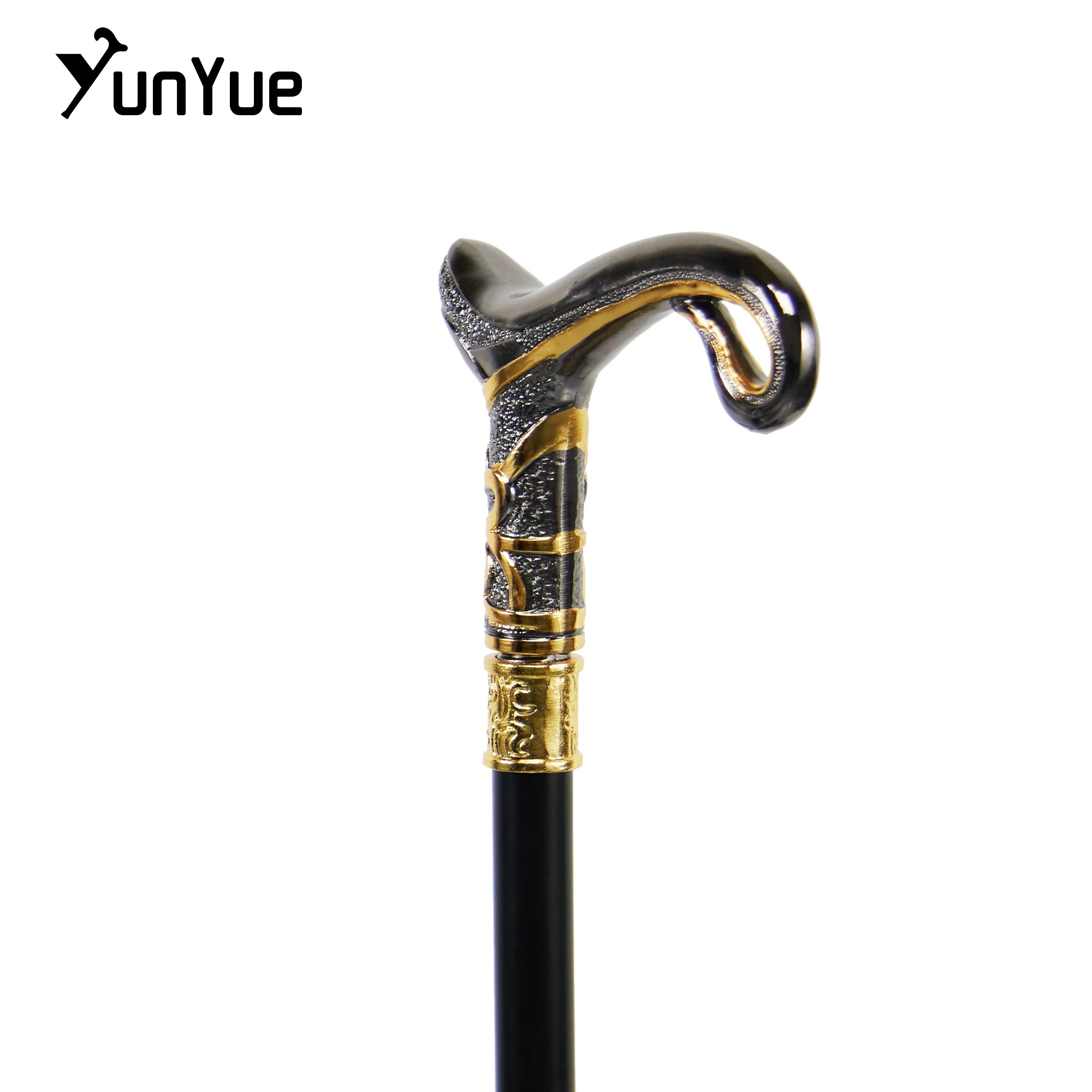 Black Gold Magic Lamp Fashion Walking Stick Art Decorative Walking Cane Gentleman Elegant Crutches Cosplay Film Props Crutch 93