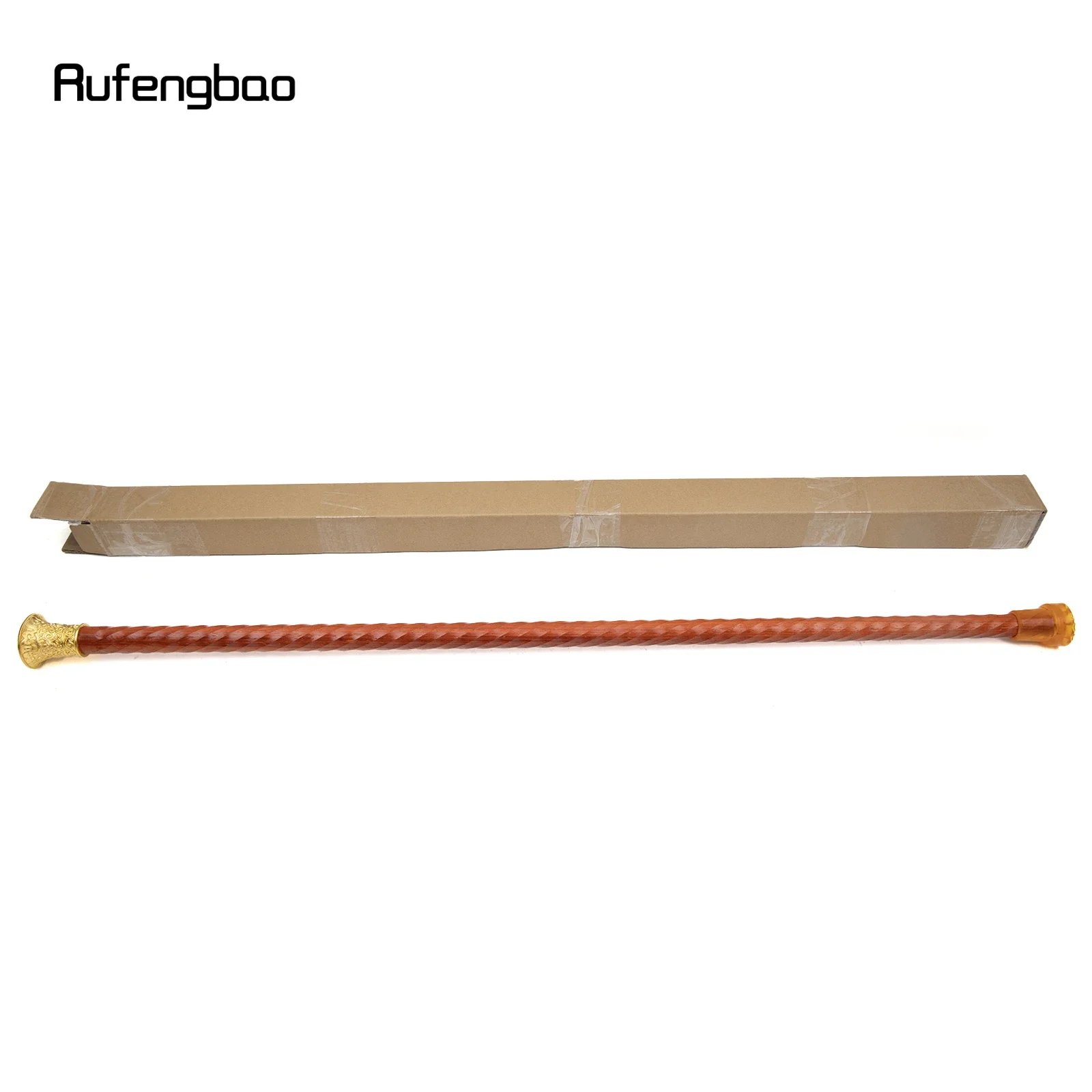 Golden Red Round Wooden Traditional Fashion Stick Decorative Cospaly Party Wood Walking Cane Halloween Mace Wand Crosier 96cm