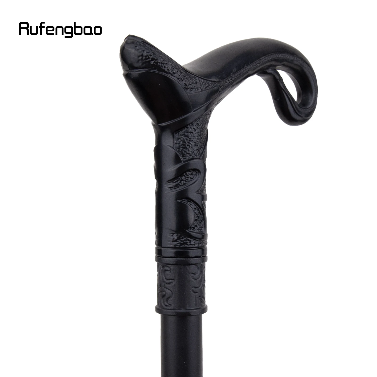Black Luxury Curve Line Type Walking Cane Fashion Decorative Walking Stick Gentleman Elegant Cosplay Cane Knob Crosier 93cm