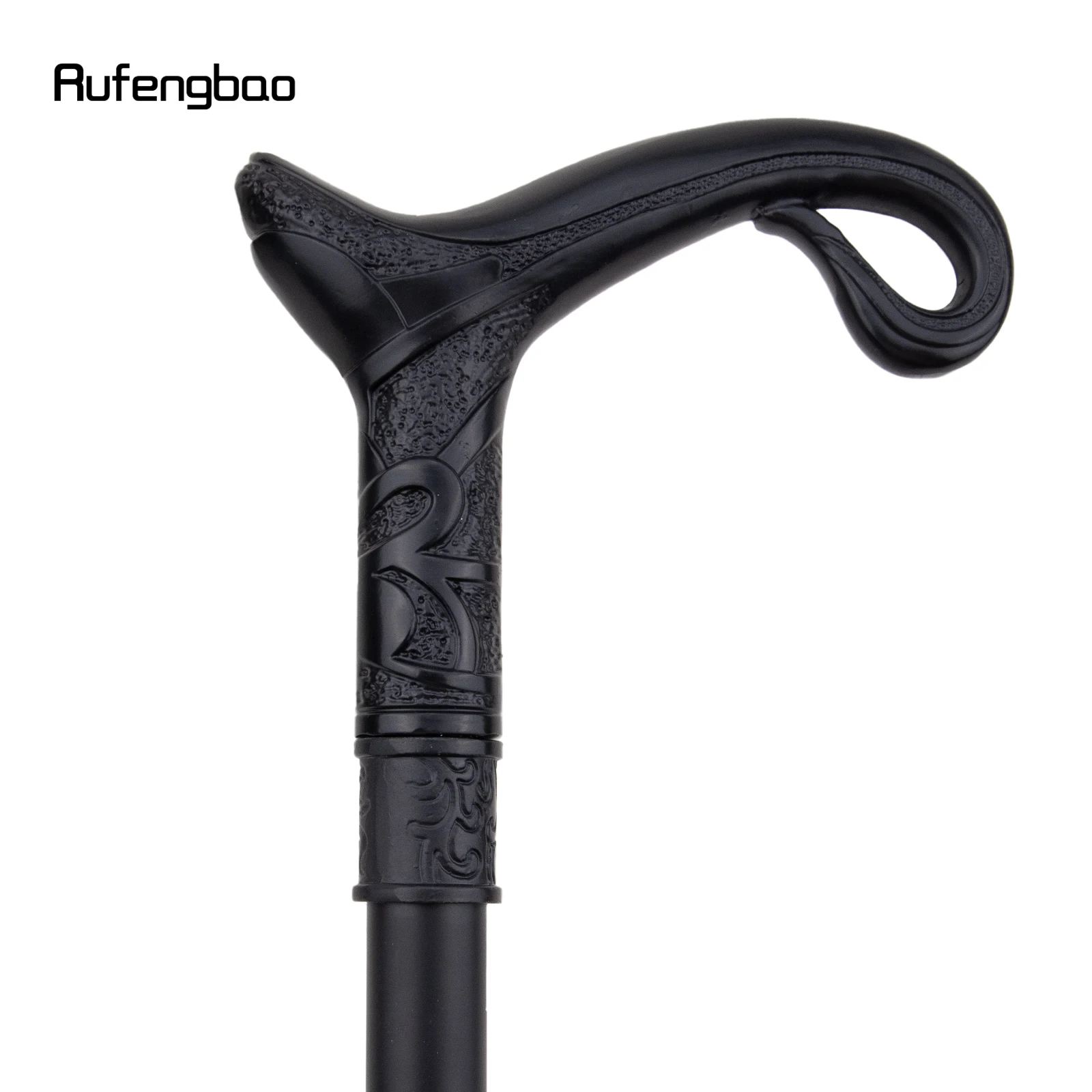 Black Luxury Curve Line Type Walking Cane Fashion Decorative Walking Stick Gentleman Elegant Cosplay Cane Knob Crosier 93cm