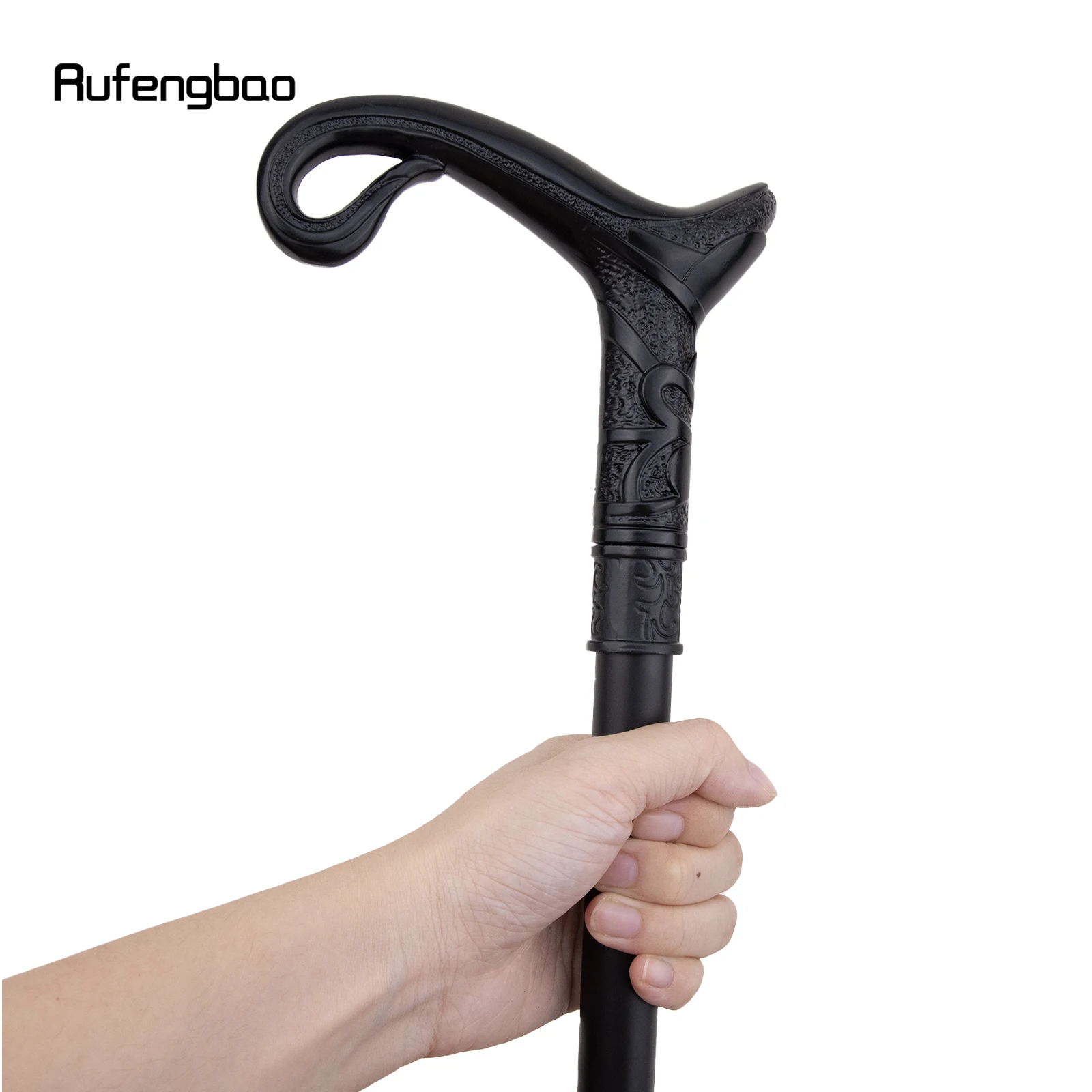 Black Luxury Curve Line Type Walking Cane Fashion Decorative Walking Stick Gentleman Elegant Cosplay Cane Knob Crosier 93cm
