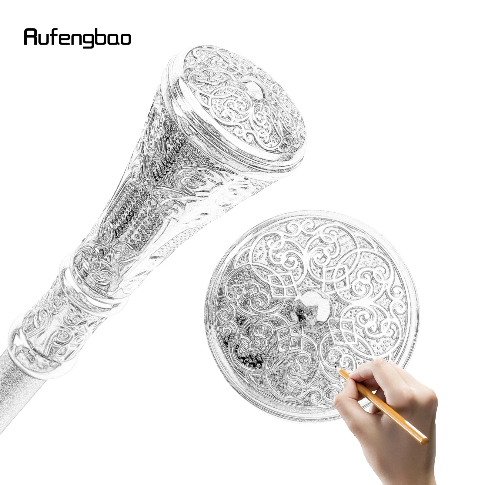 Golden Black Luxury Flower Round Handle Fashion Walking Stick for Party Decorative Walking Cane Elegant Knob Crosier Knob 93cm