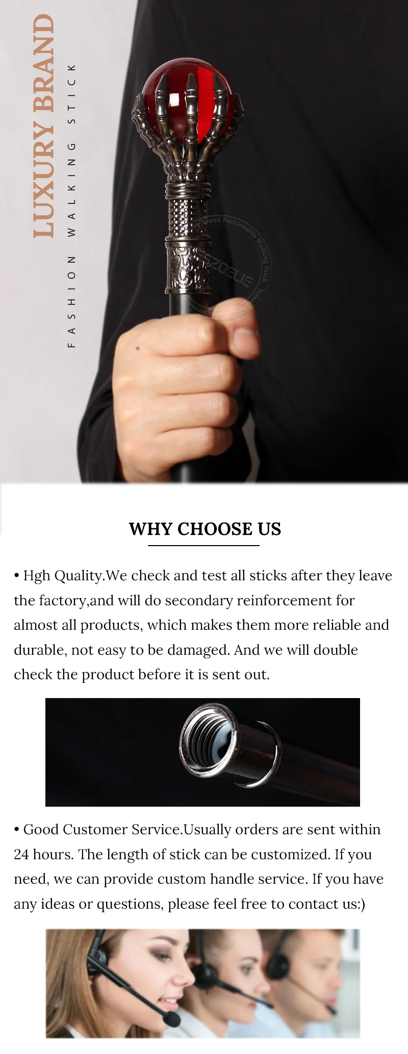 Luxury 93cm Walking Stick with 50mm Crystal Ball 10 Colors Dragon Claws Fashionable Canes for Men And Women Party Sticks