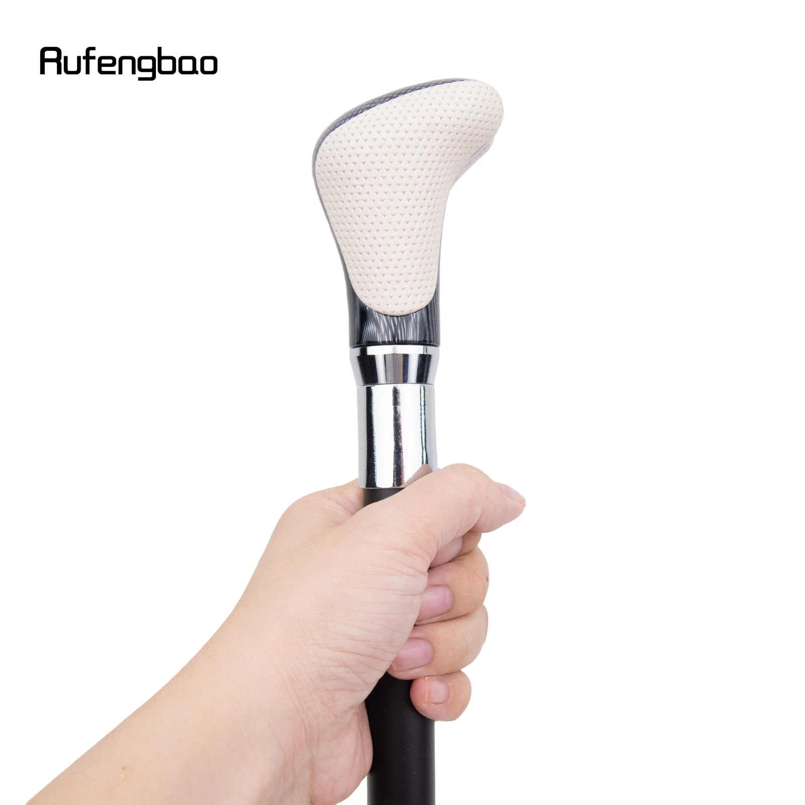White Black Leather White Walking Cane Fashion Decorative Walking Stick Gentleman Elegant Cosplay Cane Crosier 94cm