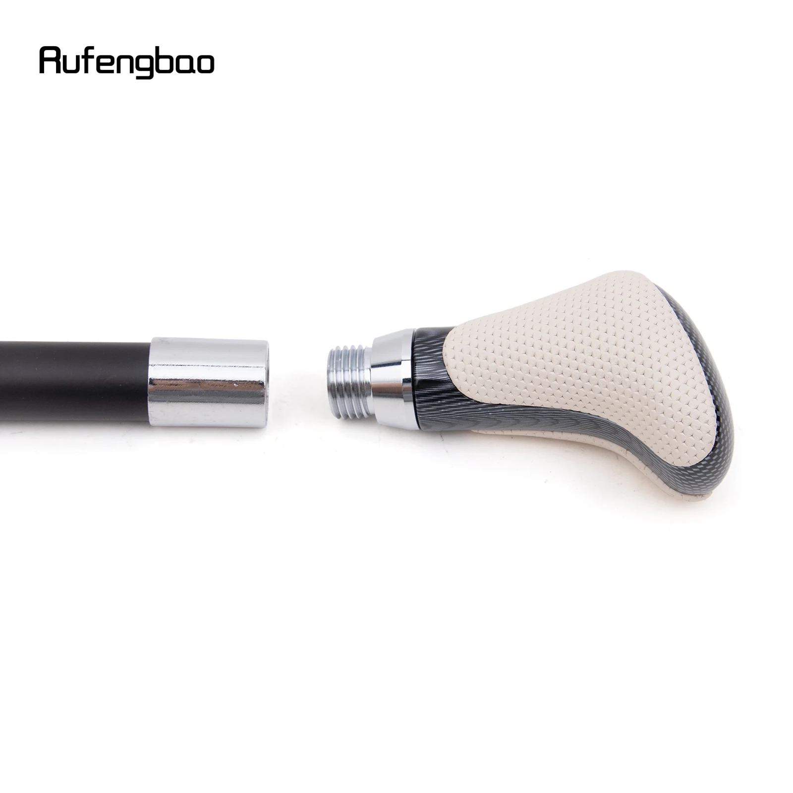 White Black Leather White Walking Cane Fashion Decorative Walking Stick Gentleman Elegant Cosplay Cane Crosier 94cm