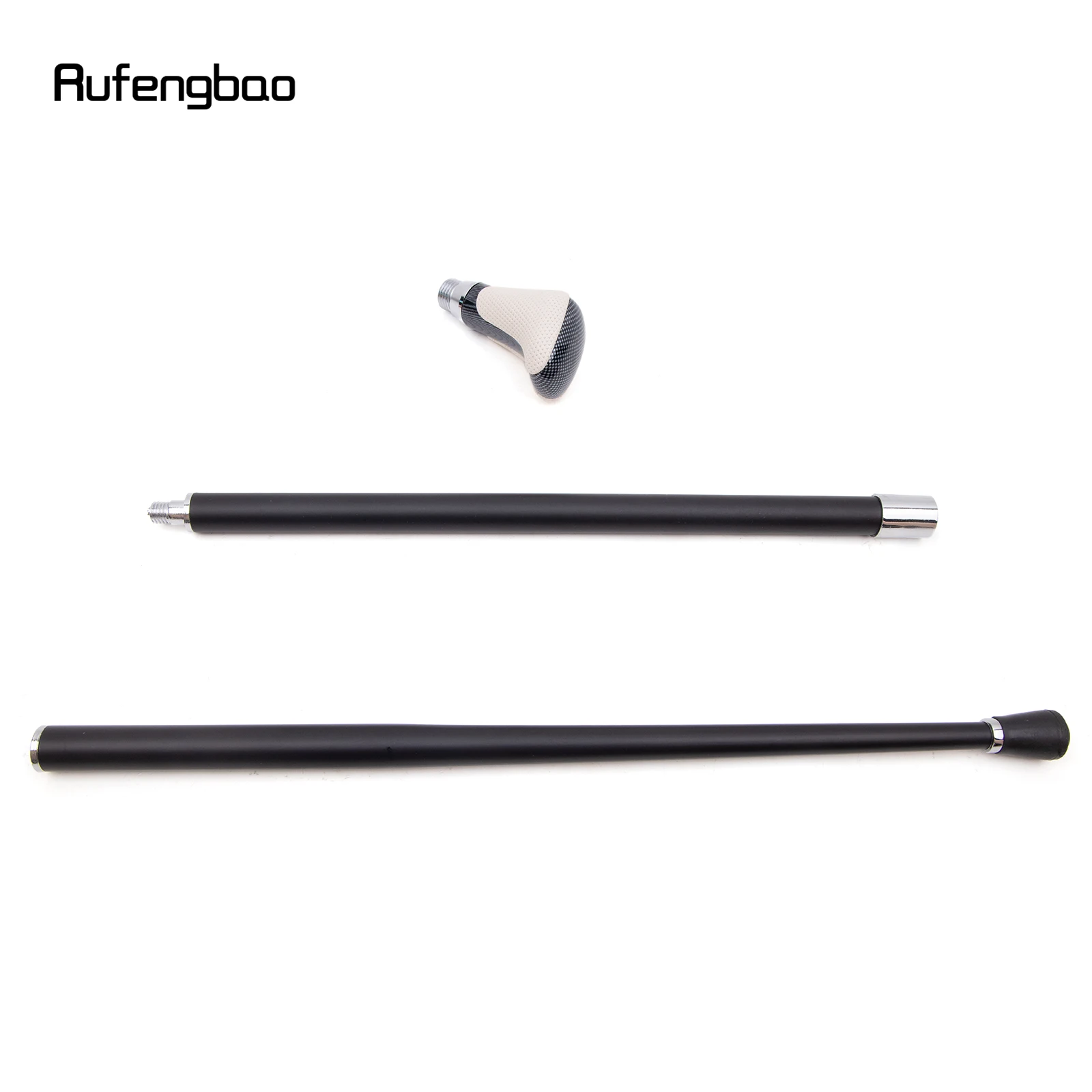 White Black Leather White Walking Cane Fashion Decorative Walking Stick Gentleman Elegant Cosplay Cane Crosier 94cm