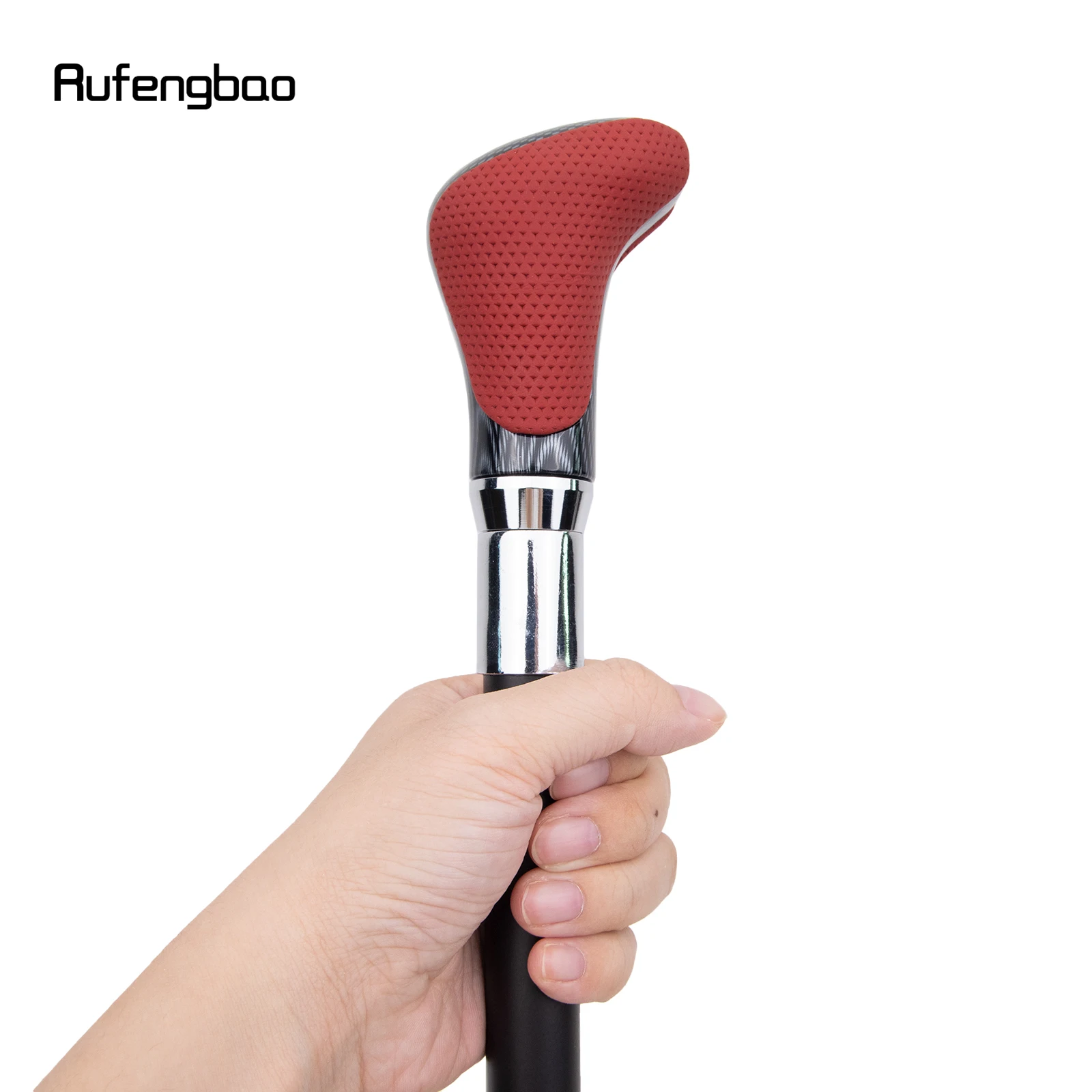 Red Black Leather White Walking Cane Fashion Decorative Walking Stick Gentleman Elegant Cosplay Cane Crosier 94cm