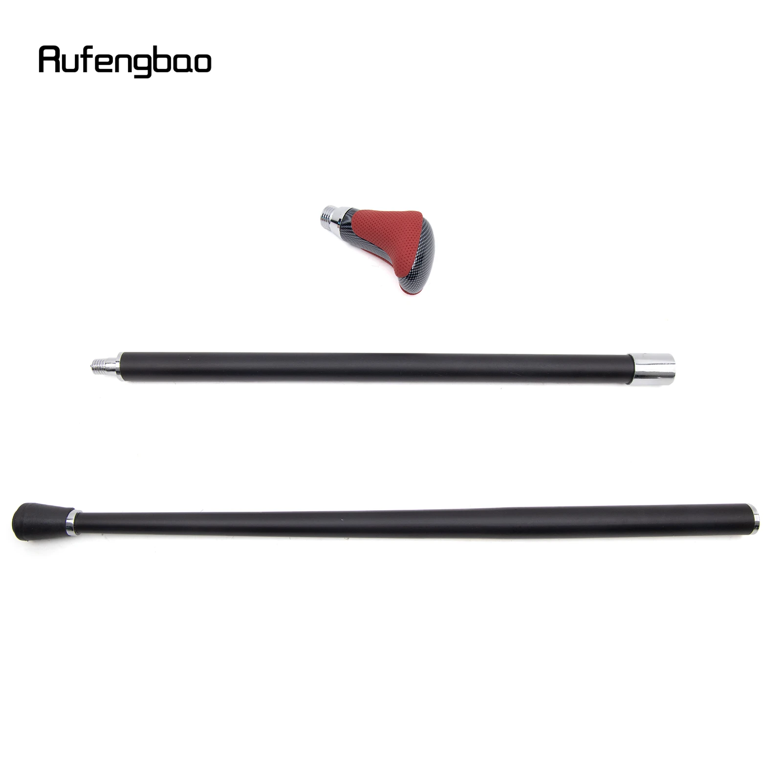 Red Black Leather White Walking Cane Fashion Decorative Walking Stick Gentleman Elegant Cosplay Cane Crosier 94cm