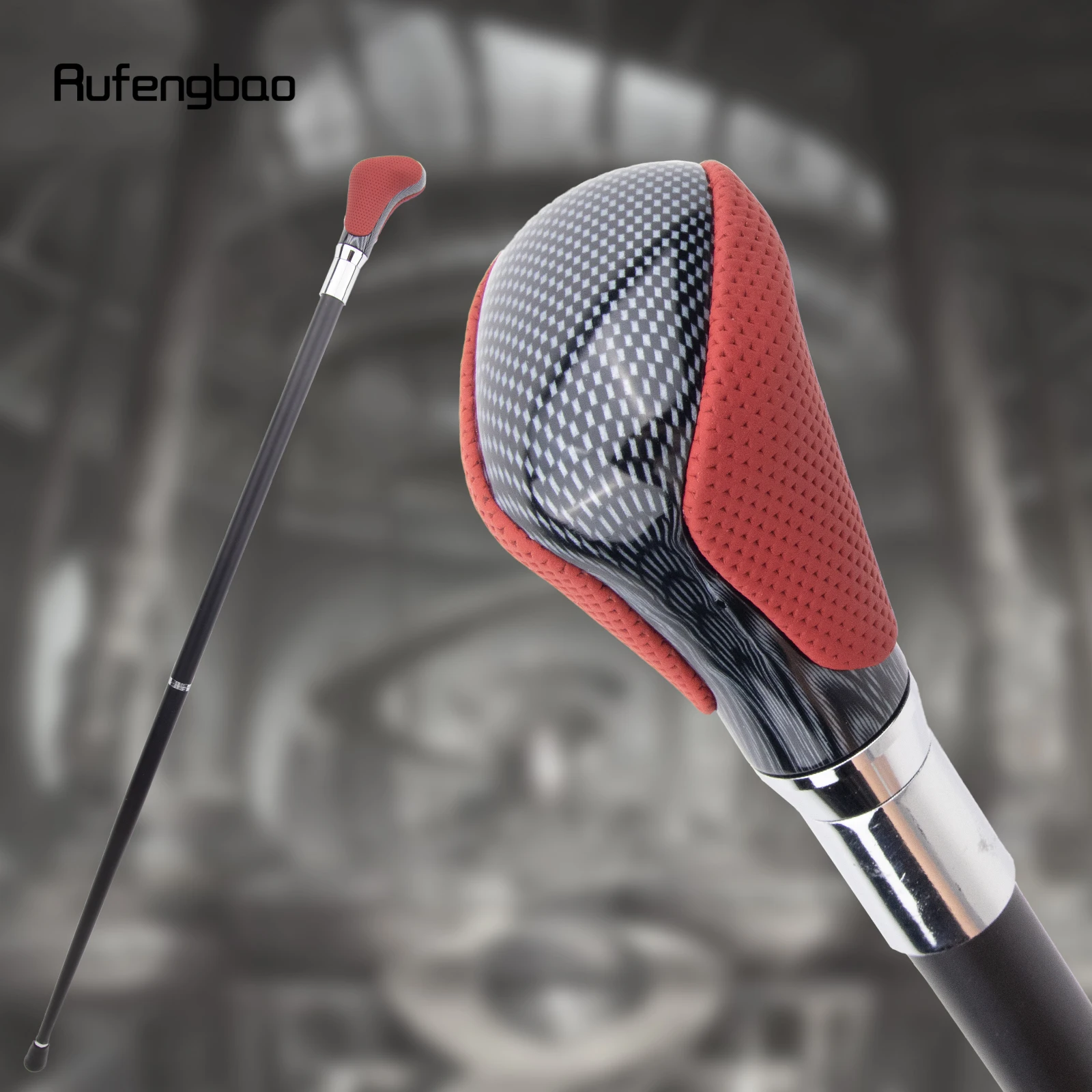 Red Black Leather White Walking Cane Fashion Decorative Walking Stick Gentleman Elegant Cosplay Cane Crosier 94cm