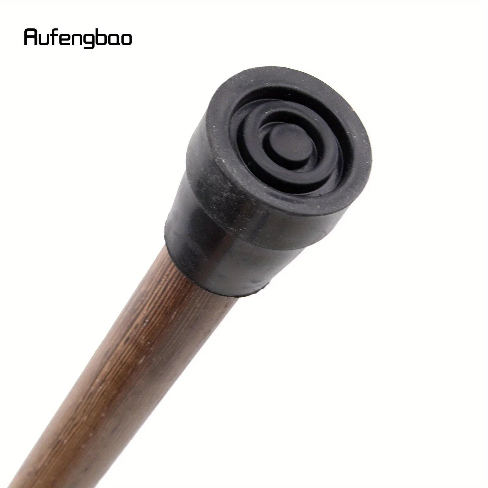 Brown Wooden Single Joint Fashion Walking Stick Decorative Cane Halloween Mace Crutch Wand Crosier 94cm Performance Stage Cane