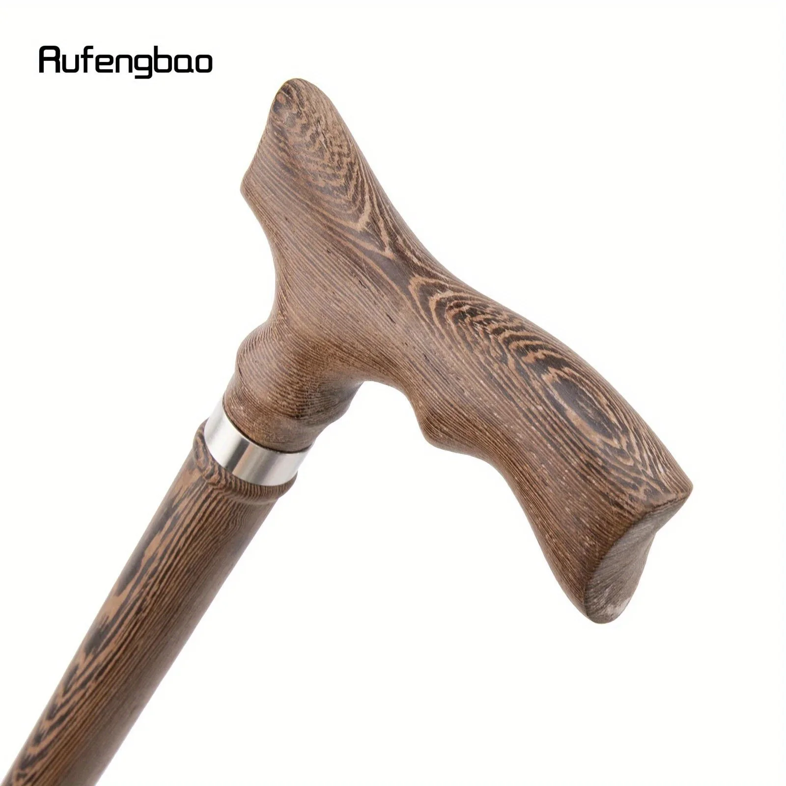 Brown Wooden Single Joint Fashion Walking Stick Decorative Cane Halloween Mace Crutch Wand Crosier 94cm Performance Stage Cane