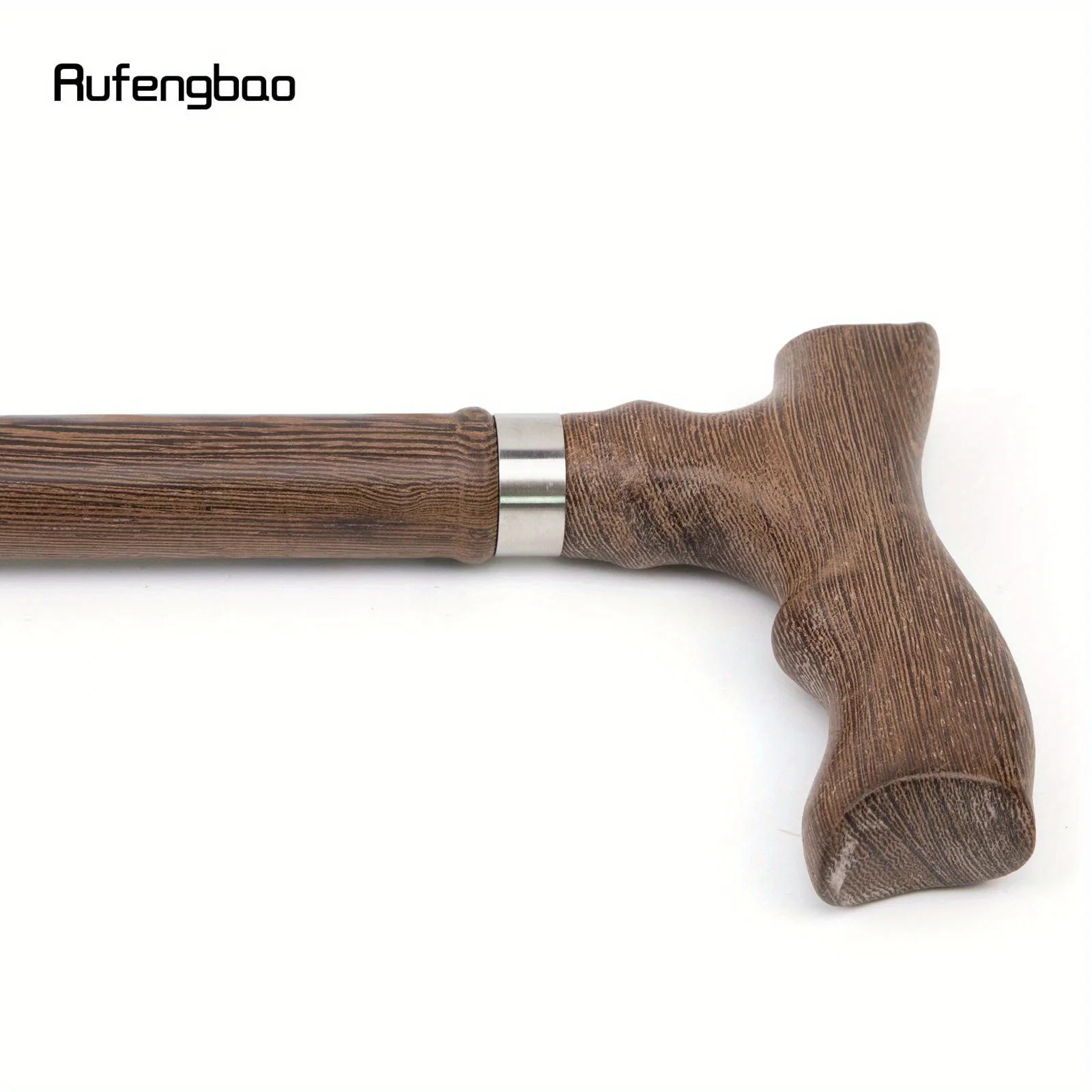 Brown Wooden Single Joint Fashion Walking Stick Decorative Cane Halloween Mace Crutch Wand Crosier 94cm Performance Stage Cane