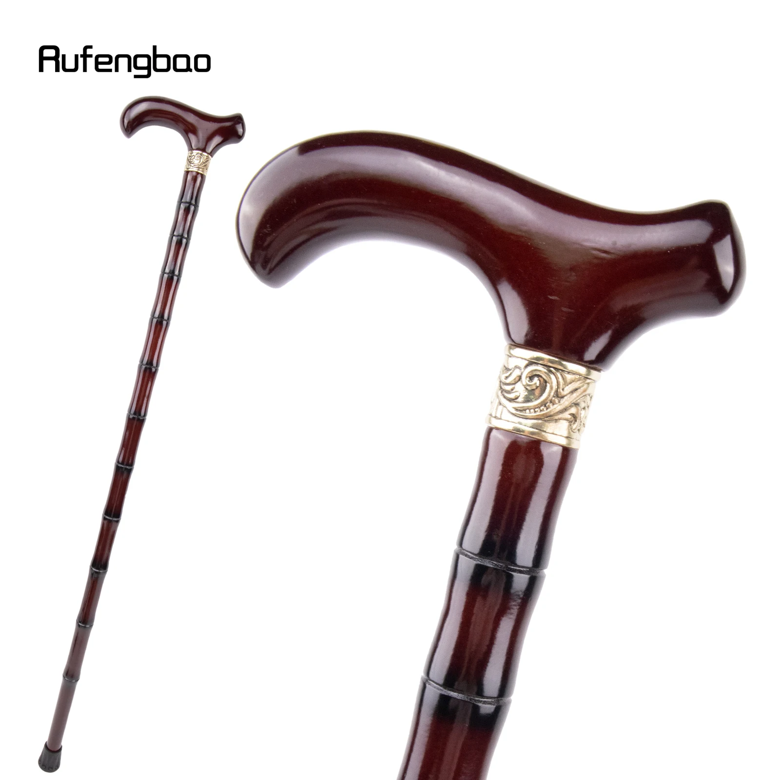 Brown Wooden Single Joint Fashion Walking Stick Decorative Cospaly Cane Halloween Mace Crutch Wand Crosier 92cm