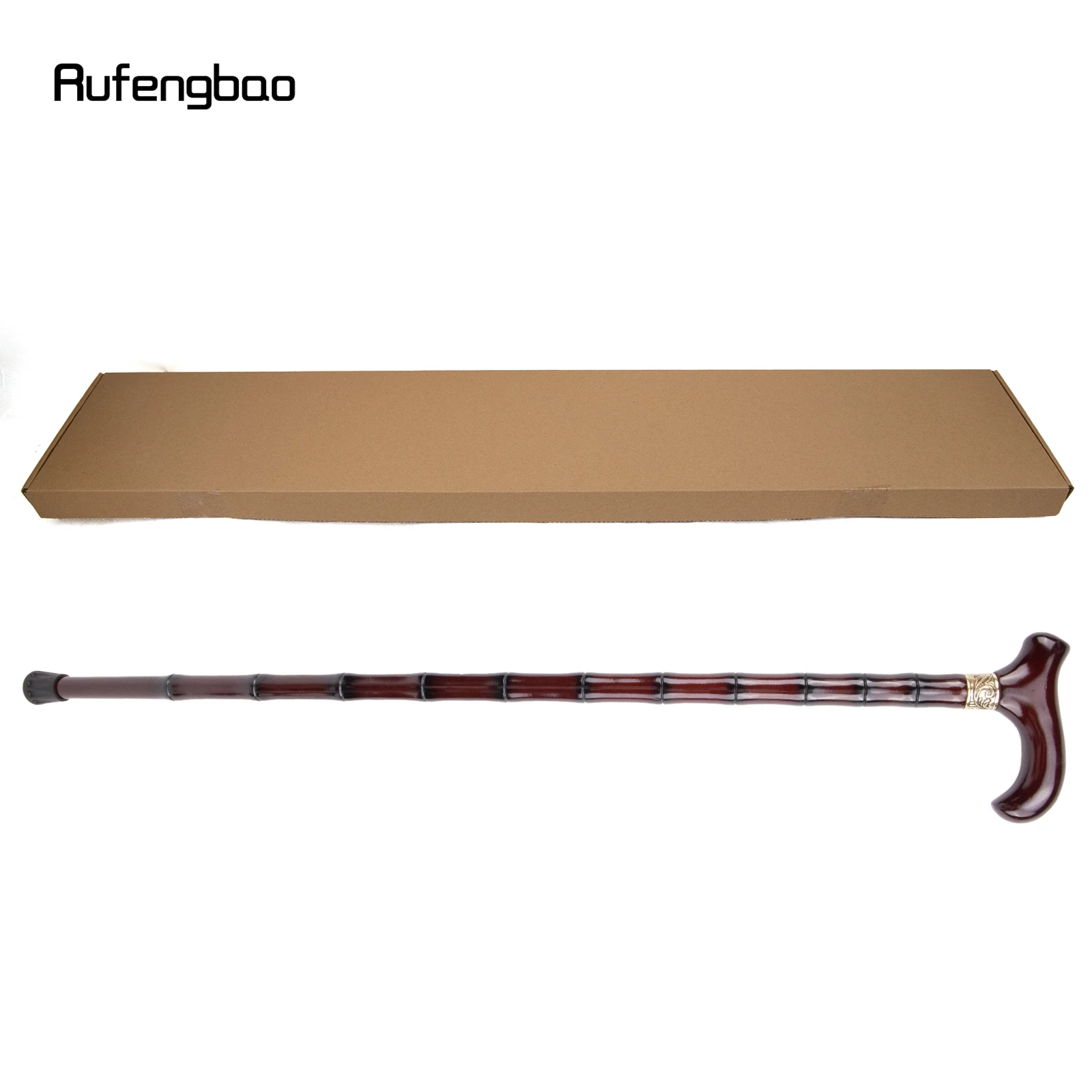 Brown Wooden Single Joint Fashion Walking Stick Decorative Cospaly Cane Halloween Mace Crutch Wand Crosier 92cm