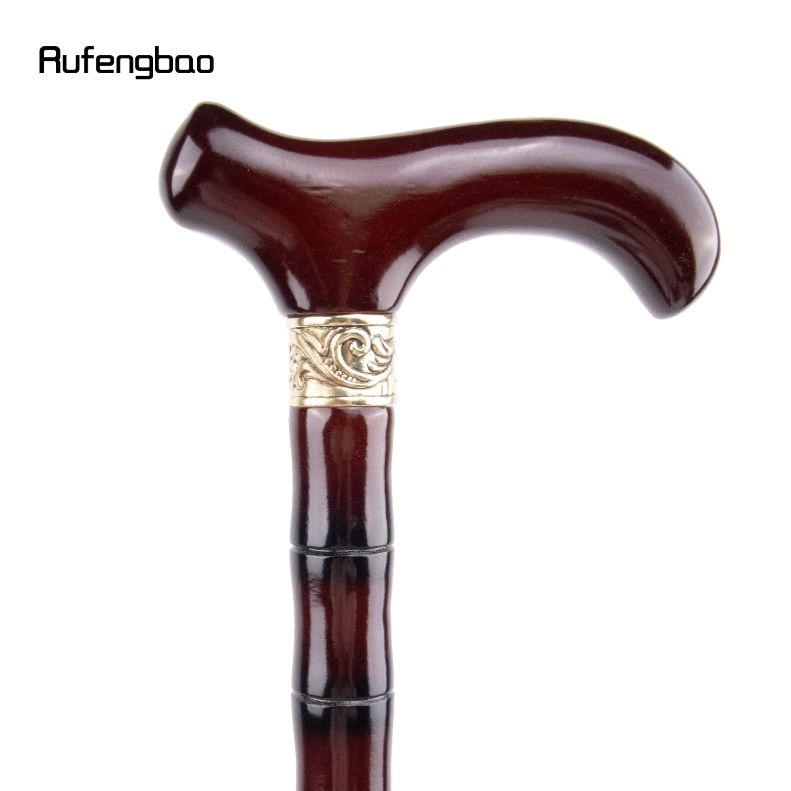 Brown Wooden Single Joint Fashion Walking Stick Decorative Cospaly Cane Halloween Mace Crutch Wand Crosier 92cm