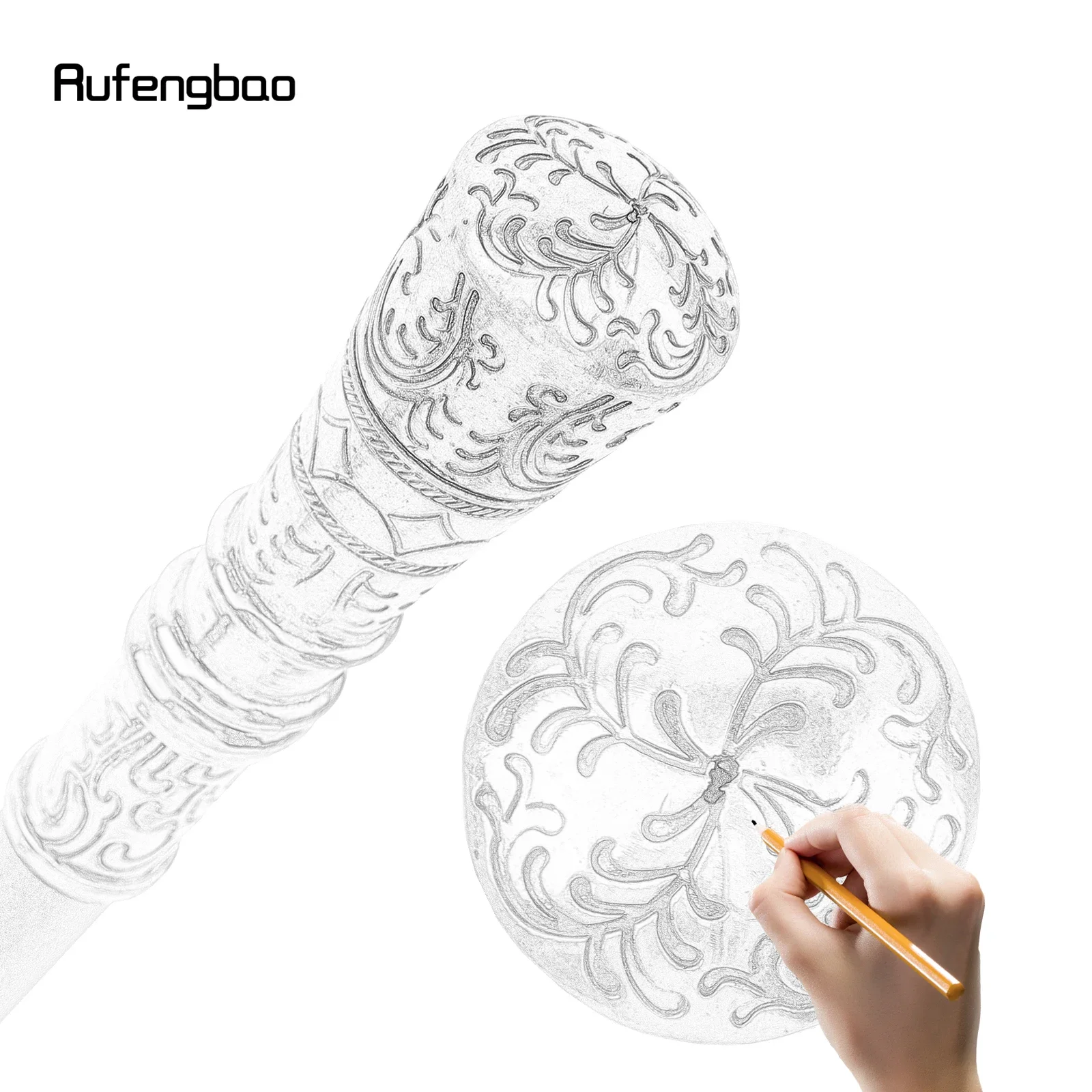 White Flower Walking Cane Fashion Decorative Walking Stick Gentleman Elegant Cosplay Cane Knob Crosier 90cm