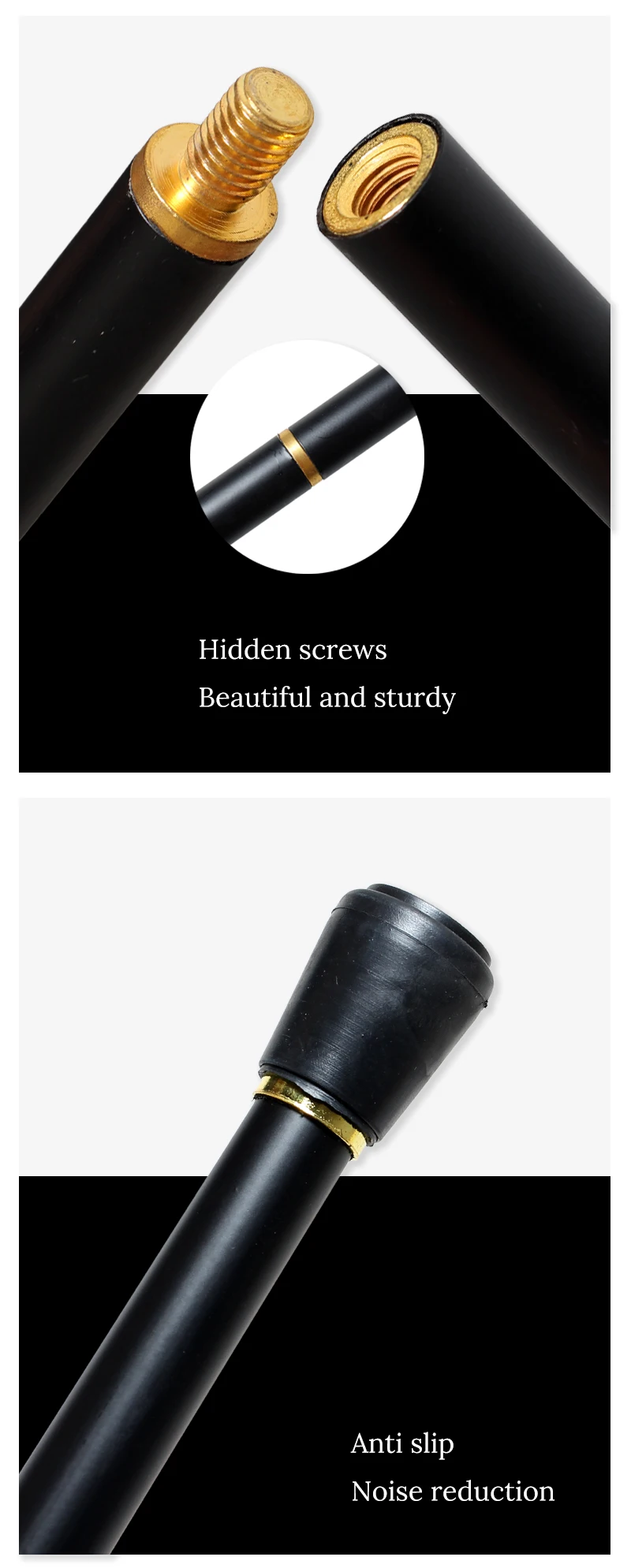 93cm Luxury Gold With Black Detachable Walking Stick Man Fashion Walking Cane Lady Party Sticks Elegant Vintage Walking Cane