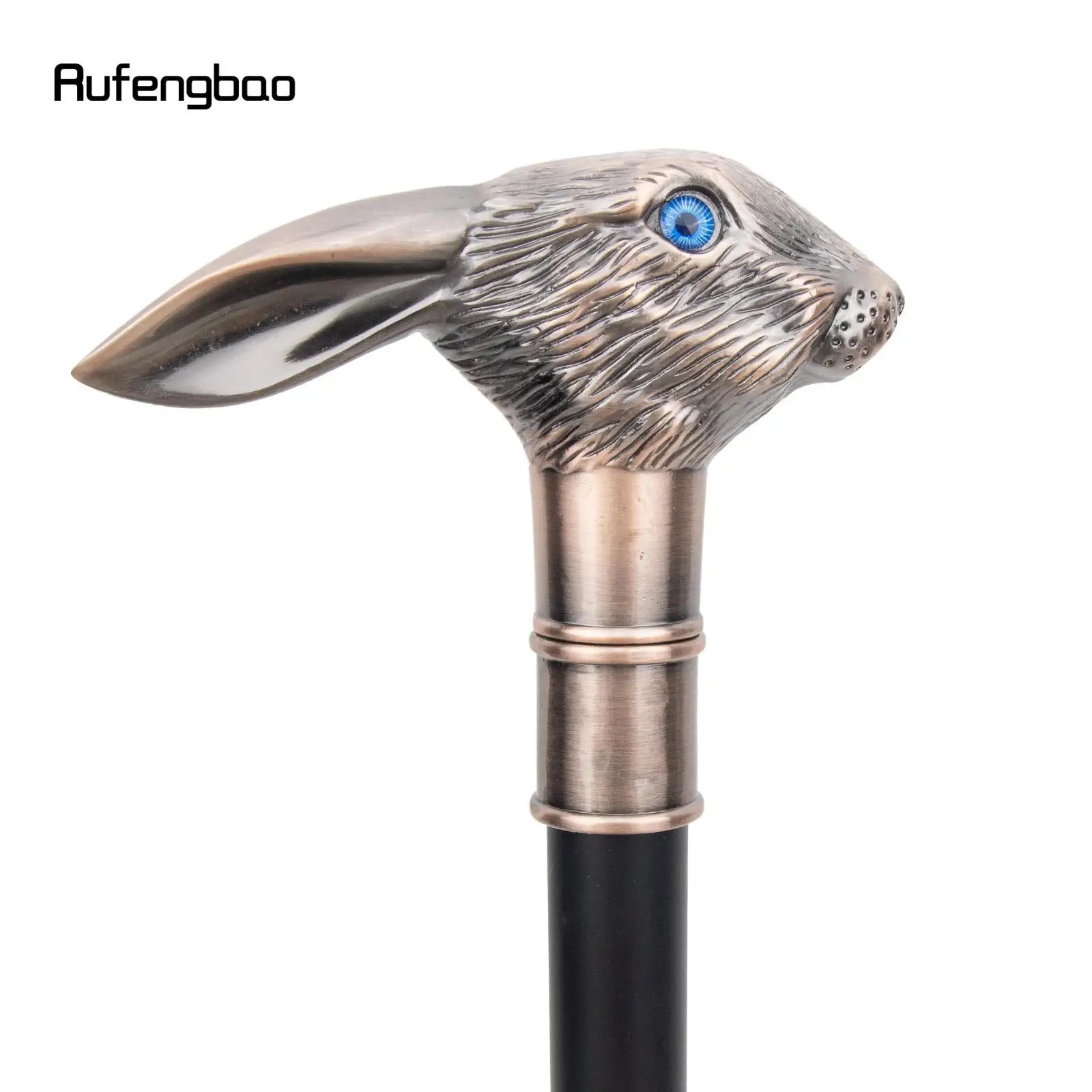 Red Copper Rabbit Long Ear Gentleman Cane Fashion Stick Gentleman Crosier Knob Stick 92cm Performance Stage Cane