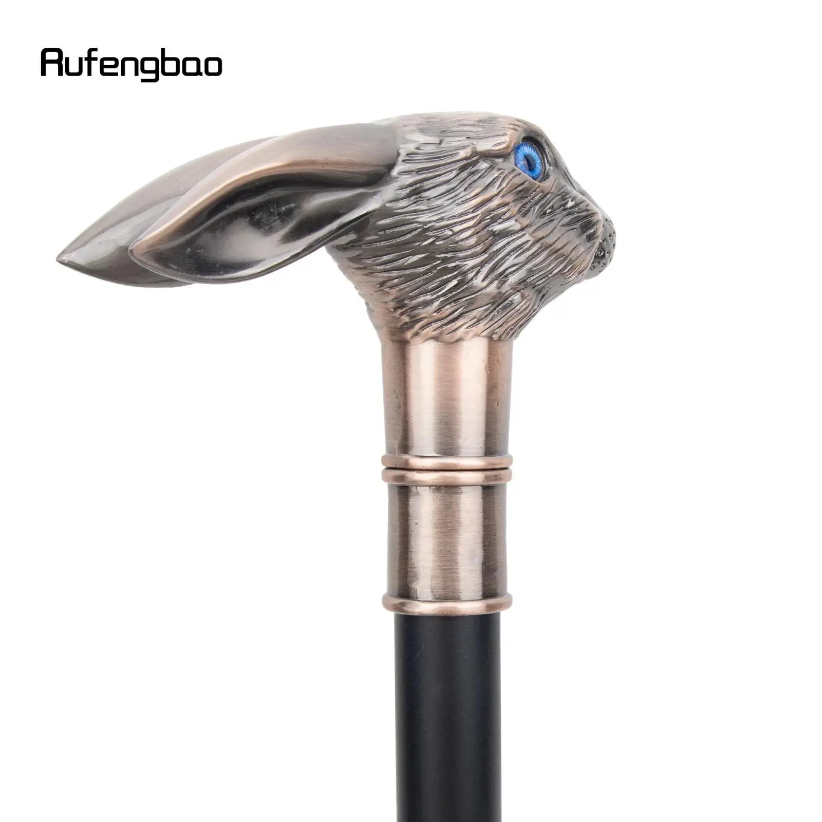 Red Copper Rabbit Long Ear Gentleman Cane Fashion Stick Gentleman Crosier Knob Stick 92cm Performance Stage Cane